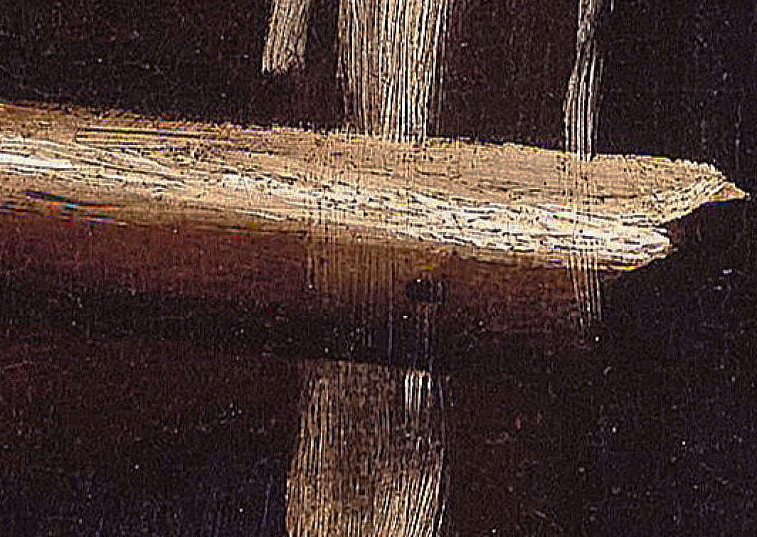 Überlappung des Schafts über den Felsvorsprung in der bereits im Dorotheum befindlichen Version