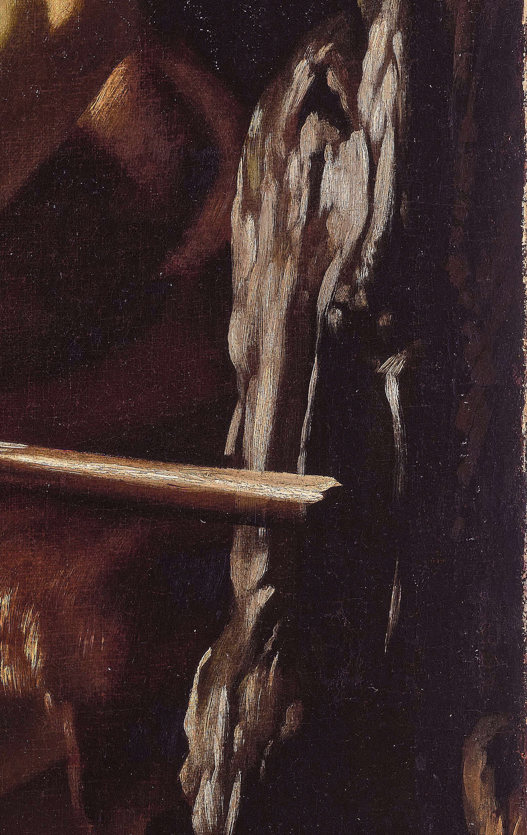 Die langen, schnellen Pinselstriche, die mit kühner Selbstsicherheit bei der Gestaltung der Nebenelemente gesetzt werden, prägen Caravaggios extreme Malweise und lassen sich von Nachahmern und Imitatoren nur schwer nachahmen.