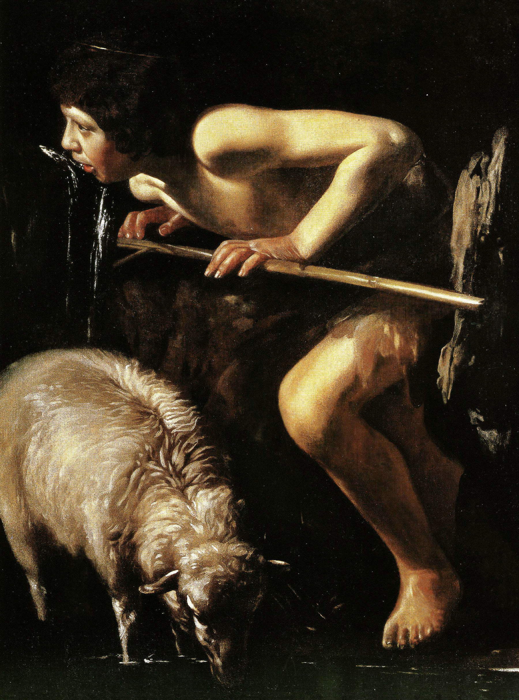 Diese Fassung, die wahrscheinlich die beste unter den damals bekannten ist und die einzige, in der der kleine Johannes mit einem Heiligenschein auf dem Kopf dargestellt ist, wurde in der Ausstellung „Caravaggio, l’ultimo tempo. 1606–1610“, die 2004 in Neapel stattfand, mit einem Vorwort von Nicola Spinosa und Aufsätzen von Ferdinando Bologna, Keith Sciberras, David M. Stone, Vincenzo Abbate, Gioacchino Barbera, Donatella Spagnolo und Antonio Denunzio