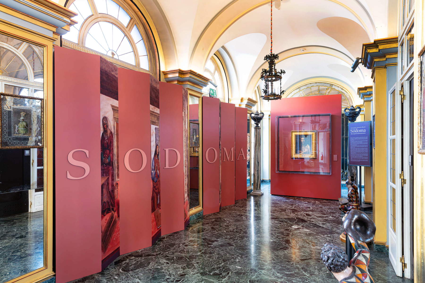 Mise en scène de l'exposition « Giovanni Antonio Bazzi, dit le Sodoma. À la conquête de la Renaissance »