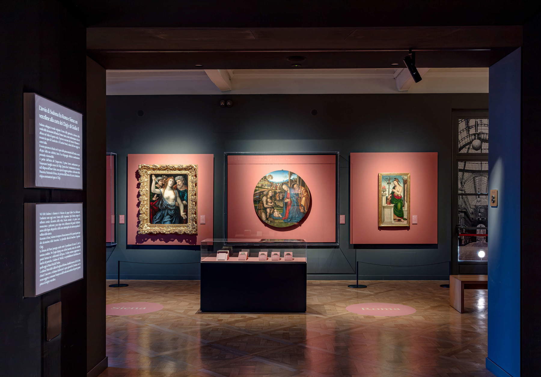 Mise en scène de l'exposition « Giovanni Antonio Bazzi, dit le Sodoma. À la conquête de la Renaissance »