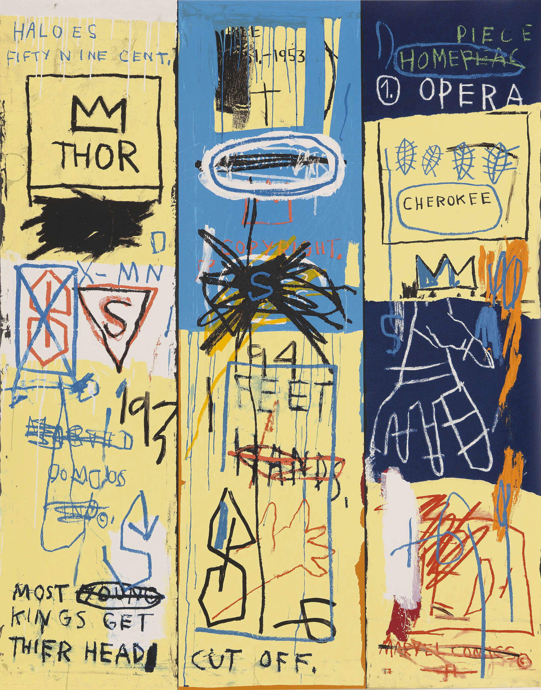 Jean-Michel Basquiat, Charles the First (1982; Acryl und Öl auf Leinwand, 198 x 158 cm; Privatsammlung)