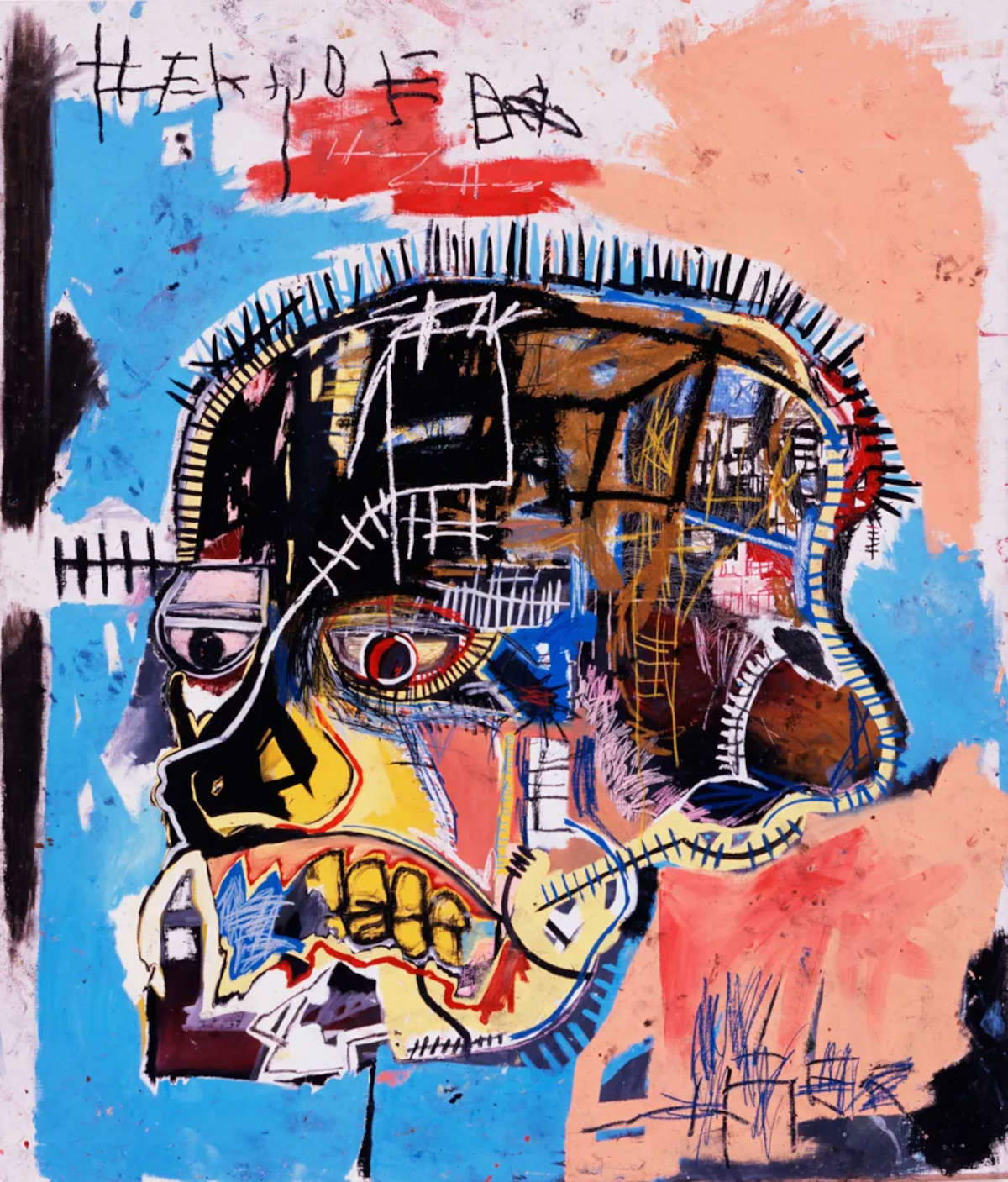 Jean-Michel Basquiat, Ohne Titel (Skull) (1981; Acryl und Öl auf Leinwand, 205,74 x 175,9 cm; Los Angeles, The Broad)