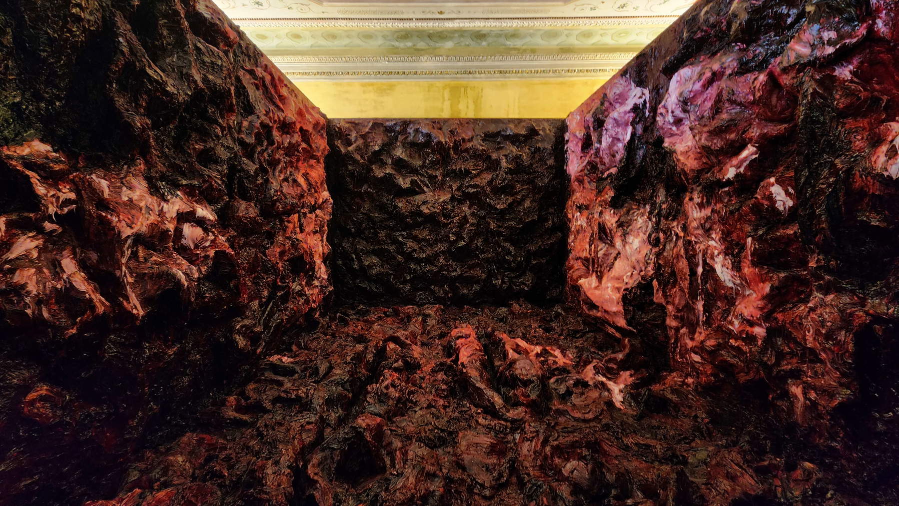 Anish Kapoor, *Ocean of Maternal Beginning* (2026; mixed media, silicone, and paint, 325 x 400 x 600 cm)