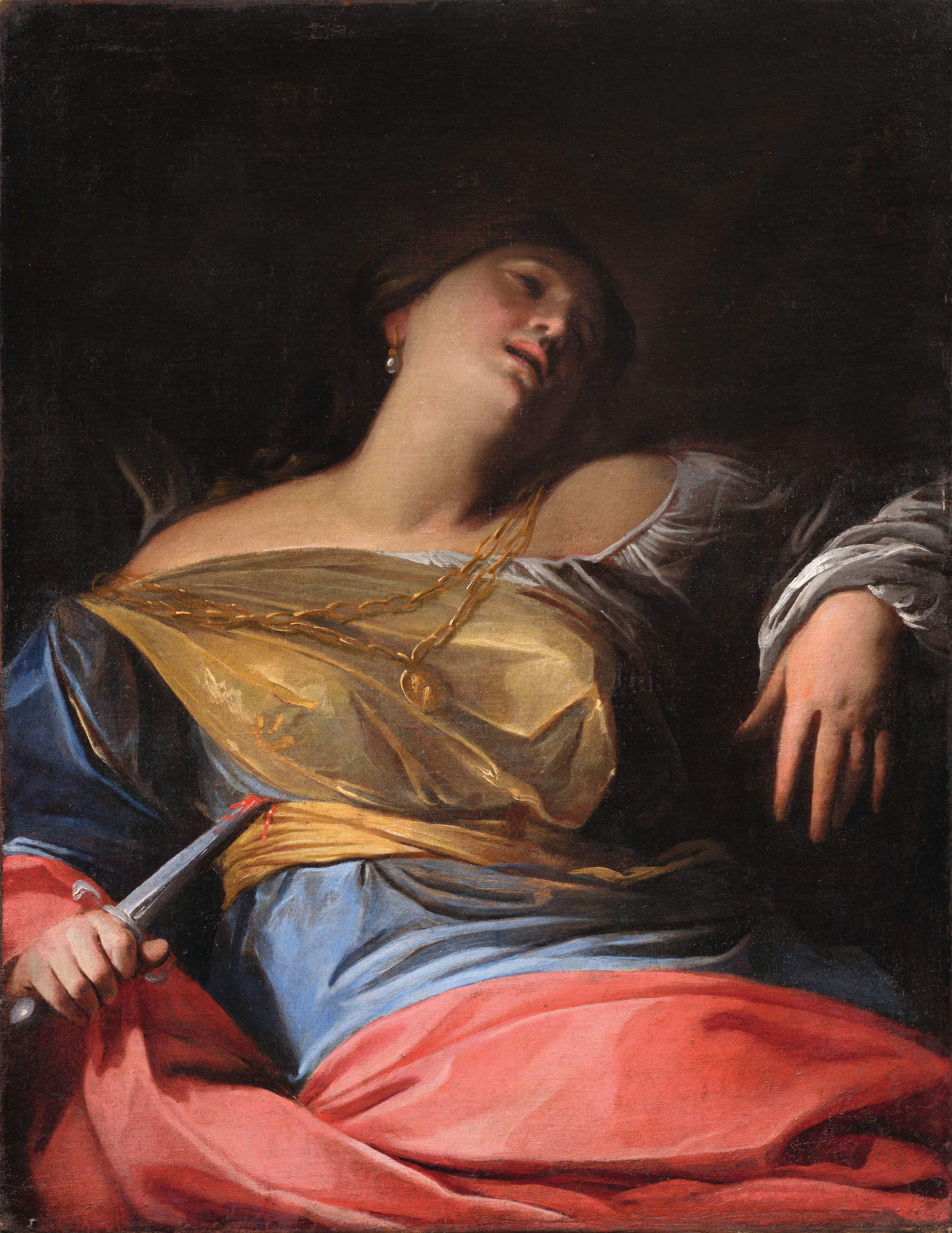 Francesco Cairo, Lucrezia (Öl auf Leinwand, 99 x 76,5 cm; Privatsammlung, ehemals in der Sammlung von Giovanni Testori)