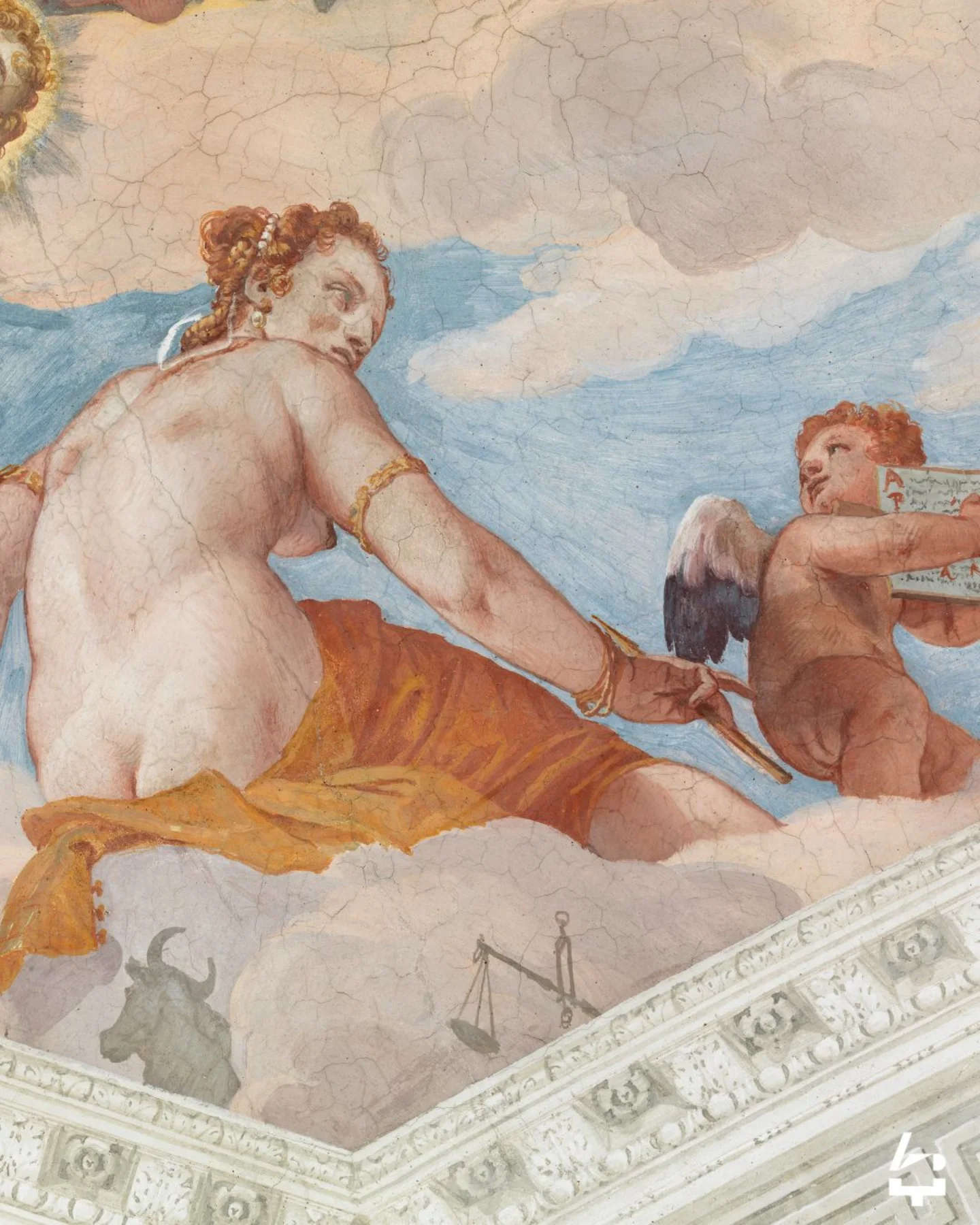 Paolo Veronese, « La voûte avec les dieux de l'Olympe », détail