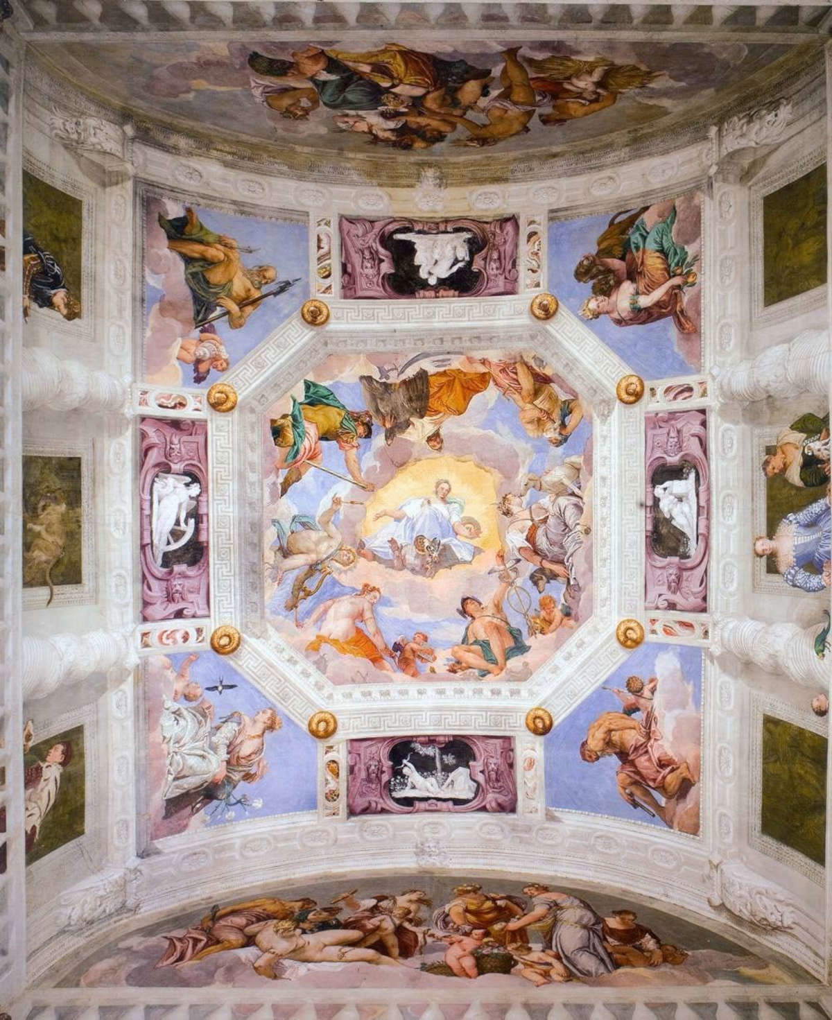 La salle de l'Olympe de la Villa Barbaro à Maser