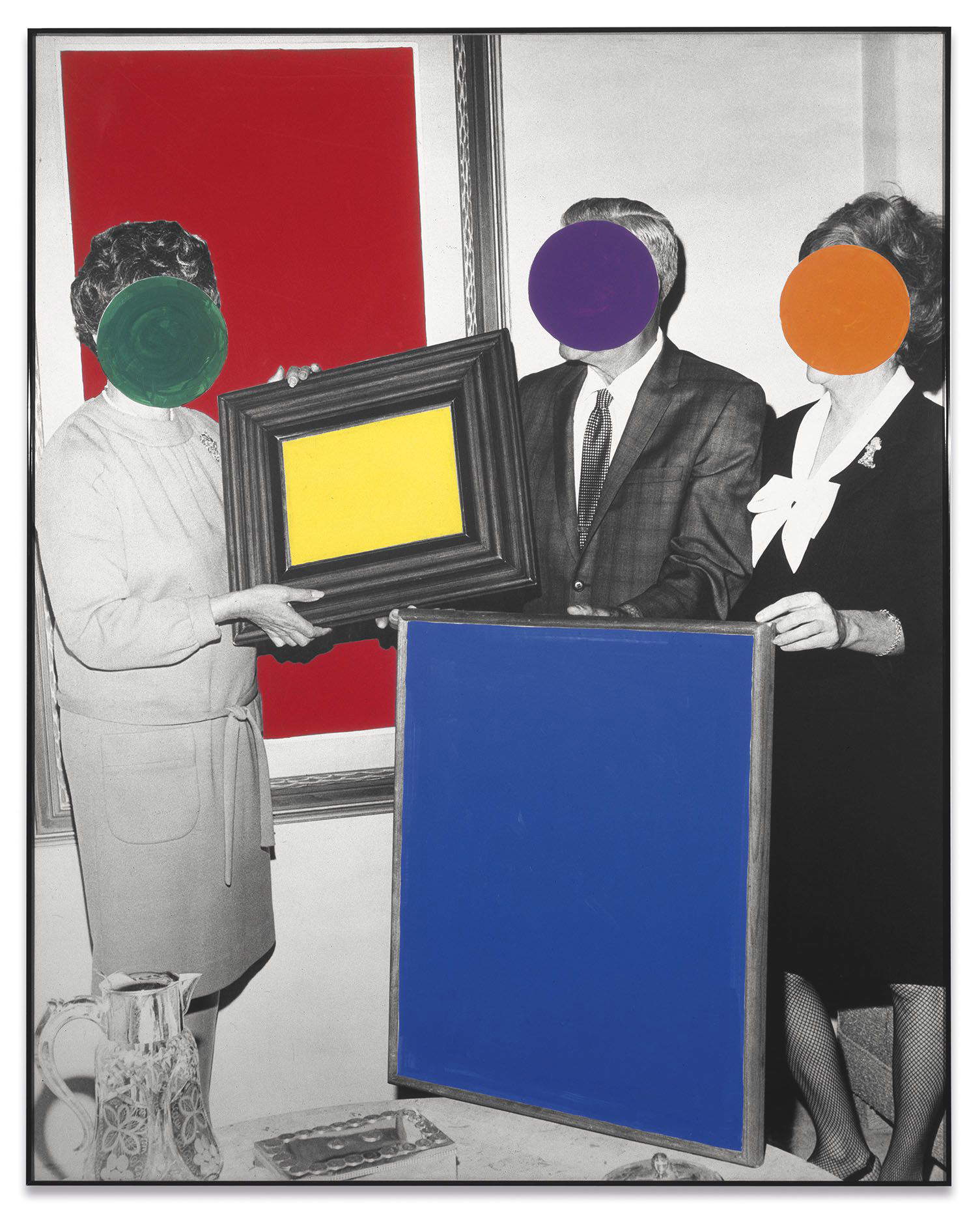 John Baldessari, *Source* (1987; black-and-white photograph with vinyl paint, 153 x 121.9 cm)