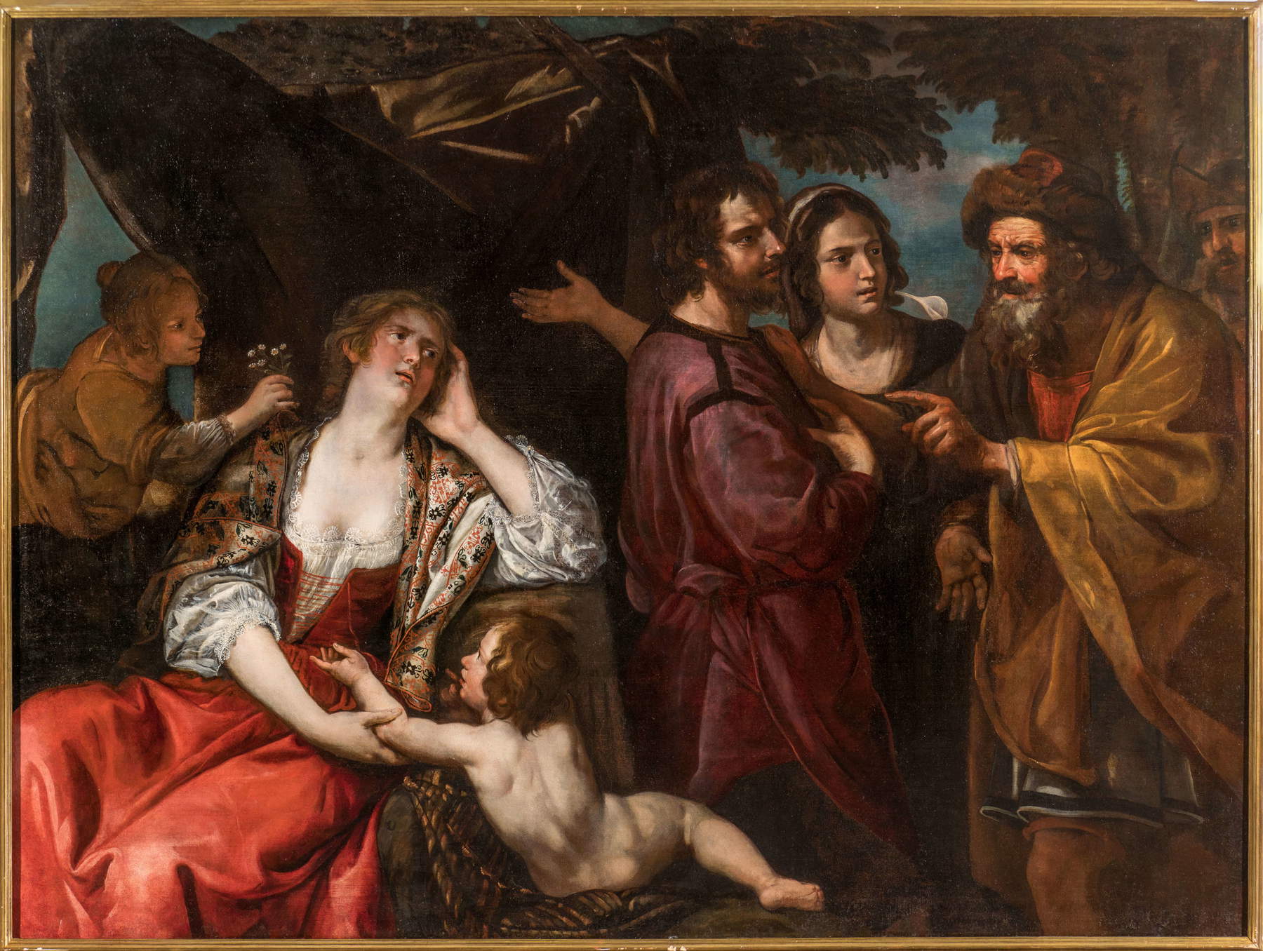 Domenico Fiasella, „Abraham vertreibt Hagar“ (Öl auf Leinwand, 147 x 198 cm). Präsentiert von: Sine Tempore. Preisvorstellung: 120.000 Euro, als Pendant