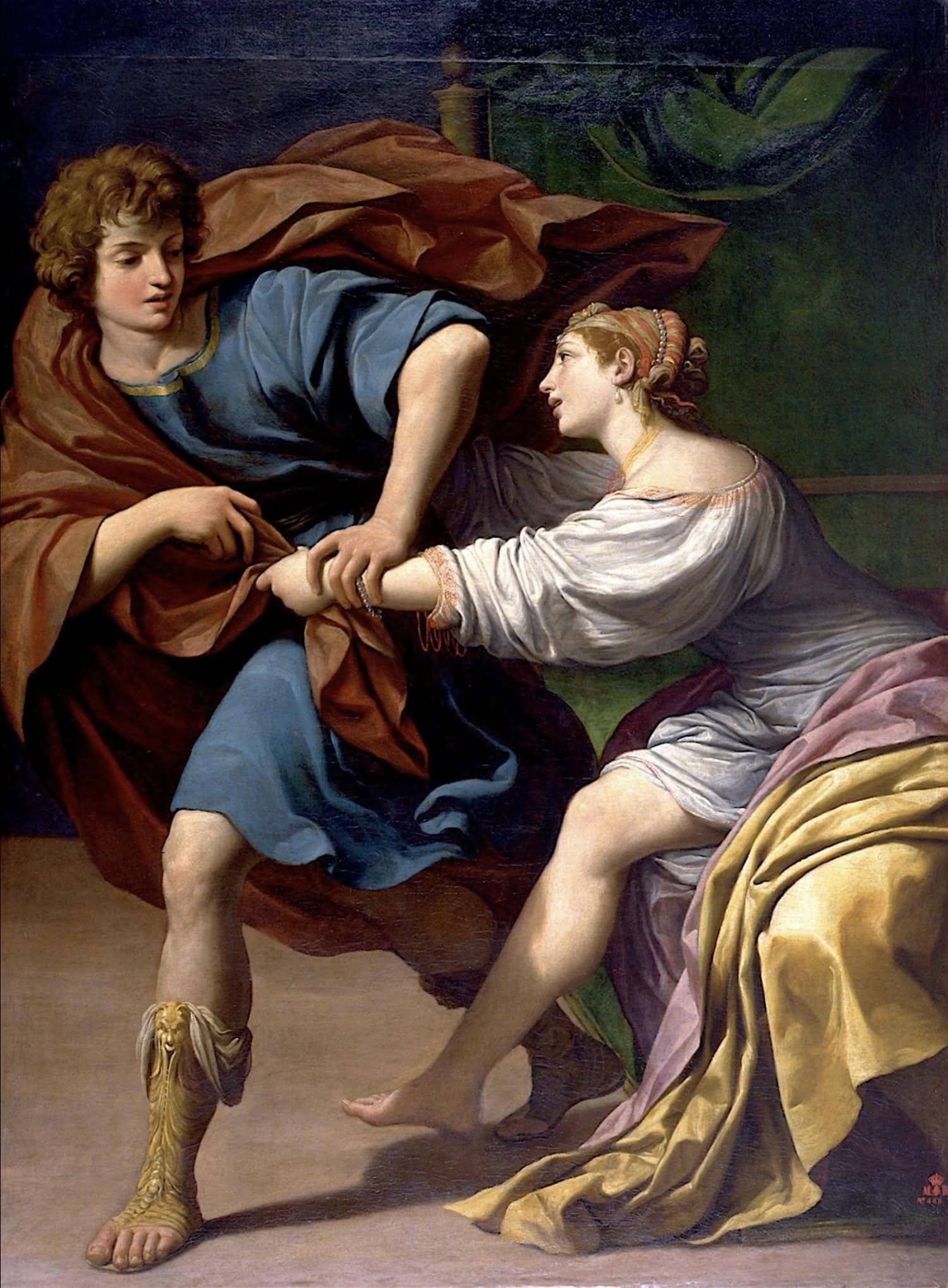 Lionello Spada, „Josef und die Frau des Potifar“ (ca. 1610–1615; Öl auf Leinwand, 220 × 170 cm). Präsentiert von: Tempi Antichi von Ivan Rinaldi. Preisvorstellung: 130.000 Euro
