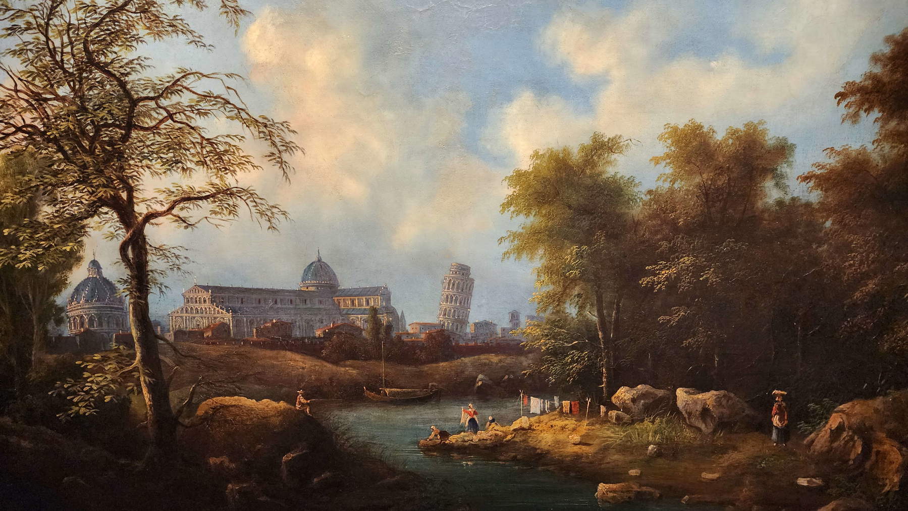 Egisto Chiavacci, Ansicht von Pisa, Ausschnitt (ca. 1840–1850; Öl auf Leinwand, 71,5 x 99,5 cm; Pisa, Opera della Primaziale Pisana)