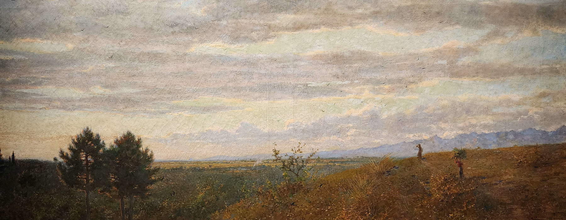 Francesco Gioli, Abschied vom Sommer (Abschied von den Schwalben, Fauglia) (1900; Öl auf Leinwand, 63 x 190 cm; Privatsammlung)