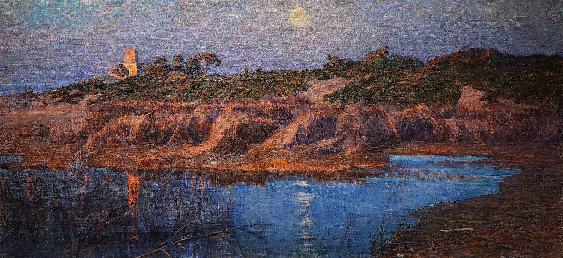 Guglielmo Amedeo Lori, Das Fort von Bcoca d’Arno (um 1905; Öl auf Leinwand, 45,5 x 95,5 cm; Privatsammlung). Mit freundlicher Genehmigung von 800/900 Artstudio, Livorno-Lucca