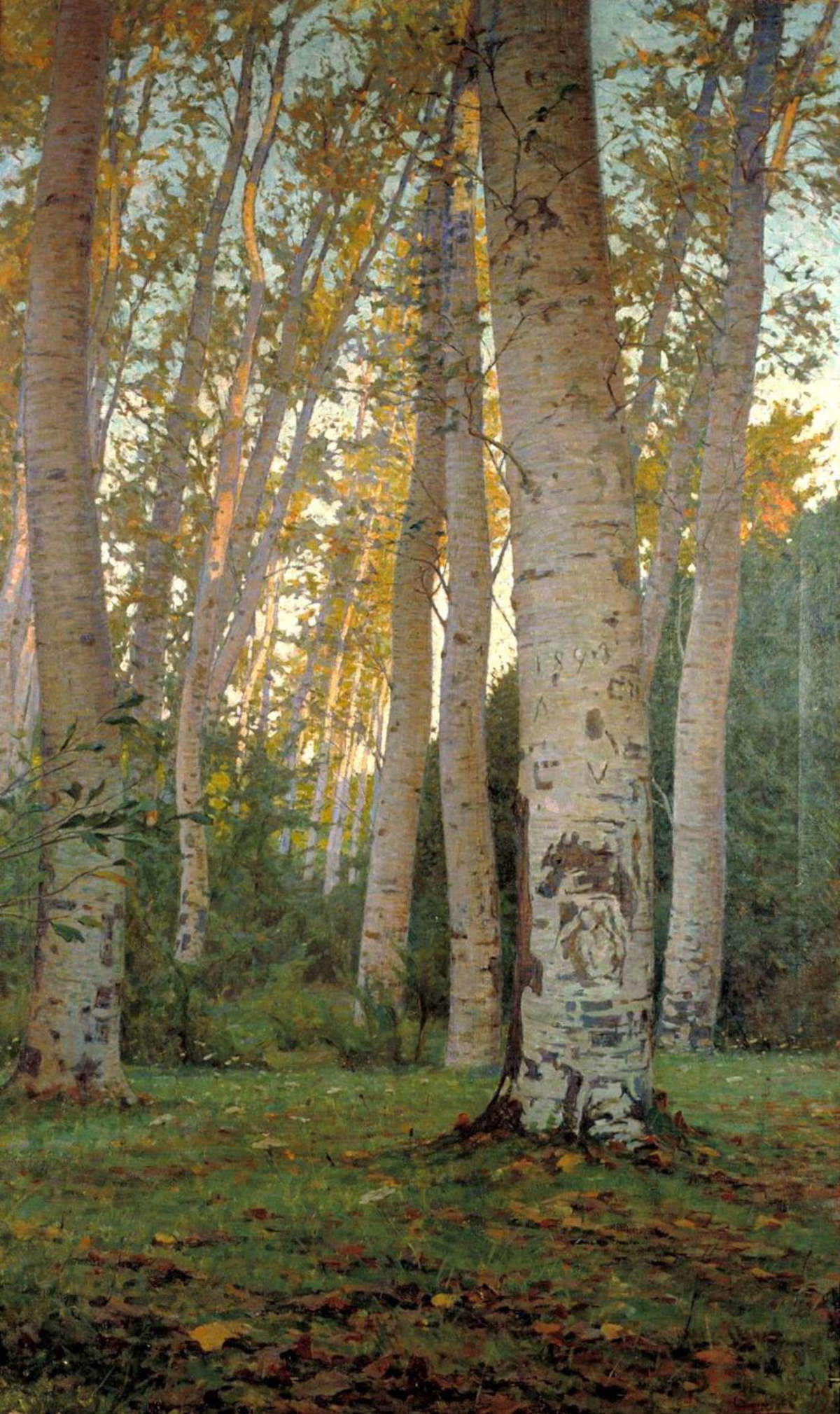 Luigi Gioli, Pappelhain (1899; Öl auf Leinwand, 210 × 127 cm; Pisa, Fondazione Pisa, Palazzo Blu)