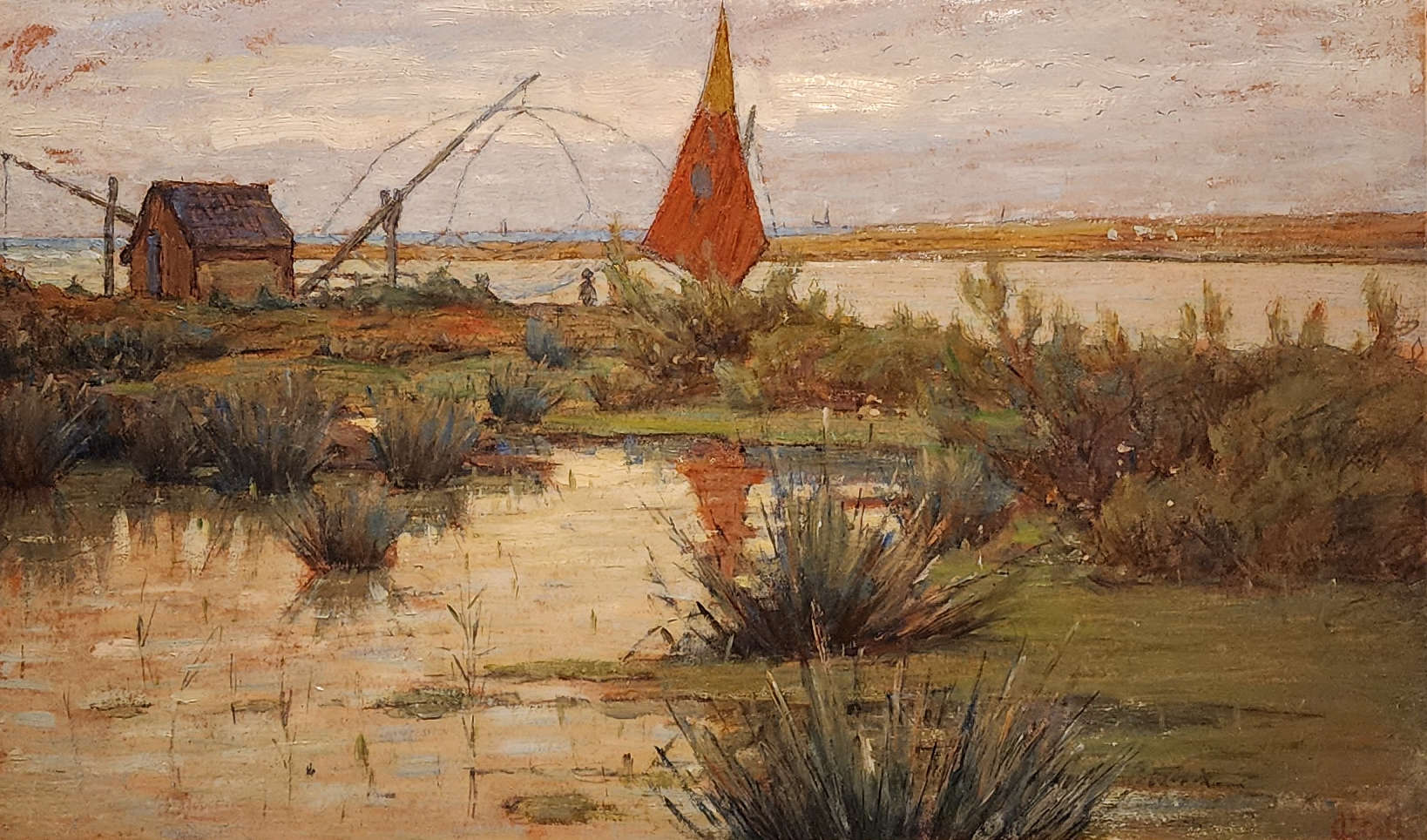 Luigi Gioli, Bocca d'Arno (um 1920; Öl auf Holz, 30 x 45 cm; Privatsammlung)