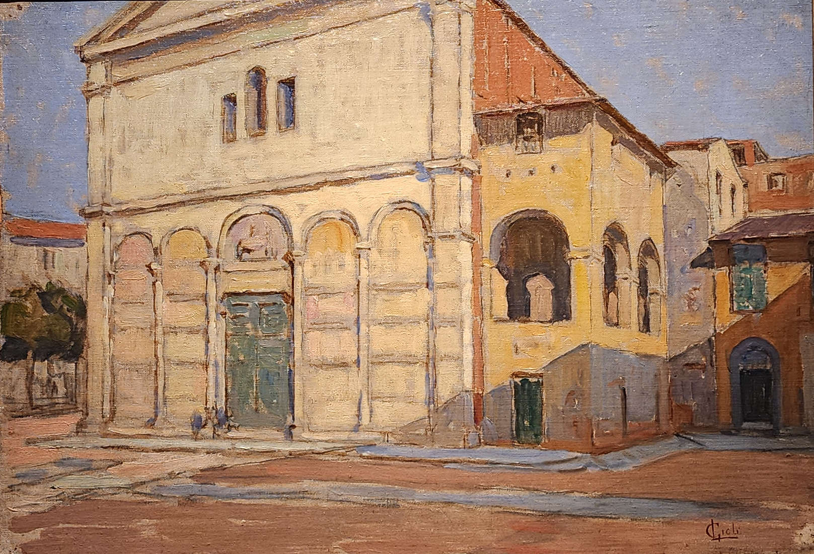 Luigi Gioli, Kirche San Martino in Pisa (ca. 1910–1920; Öl auf Leinwand, 31 x 44,5 cm; Pisa, Fondazione Pisa, Palazzo Blu)