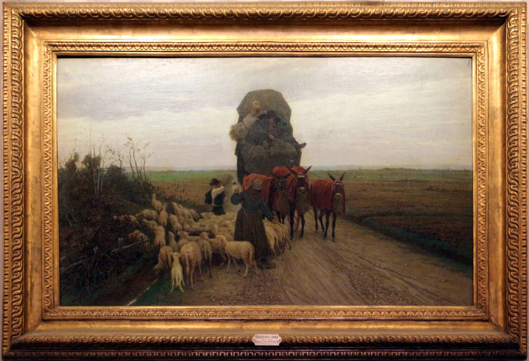 Francesco Gioli, Une rencontre en Maremme (1874 ; huile sur toile, 115 &times; 175 cm ; Florence, Galeries des Offices, Galerie d'art moderne du palais Pitti)