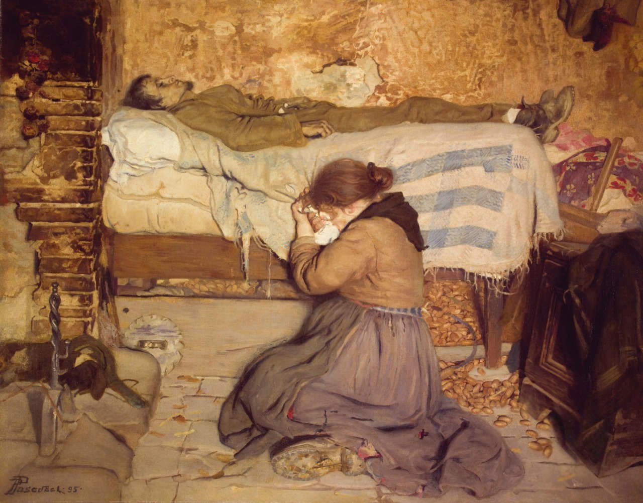 Paride Pascucci, Les héros de la Maremme (1895 ; huile sur toile, 75 &times; 95 cm ; Florence, Collection d&rsquo;art CR Florence)