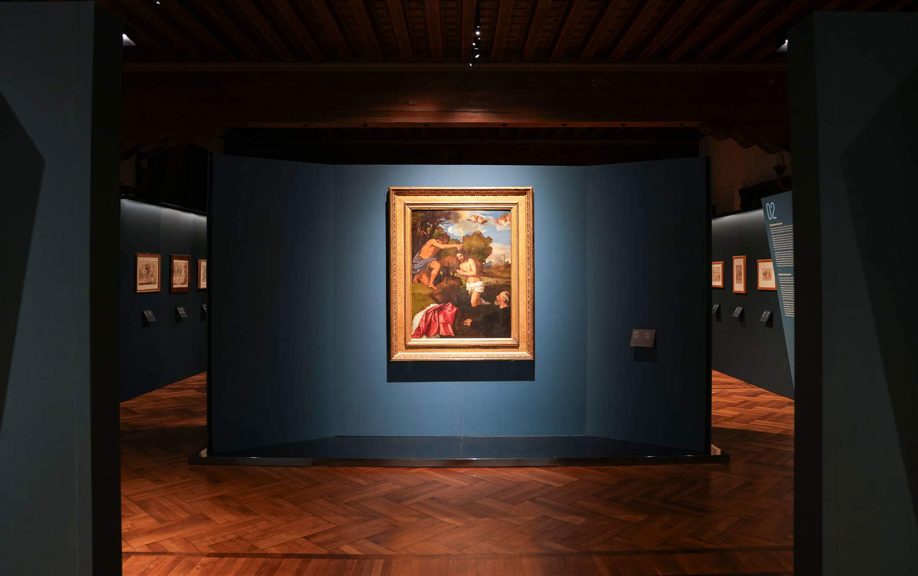 Montaje de la exposición «Tiziano y el paisaje». Foto: Elisa Billeci