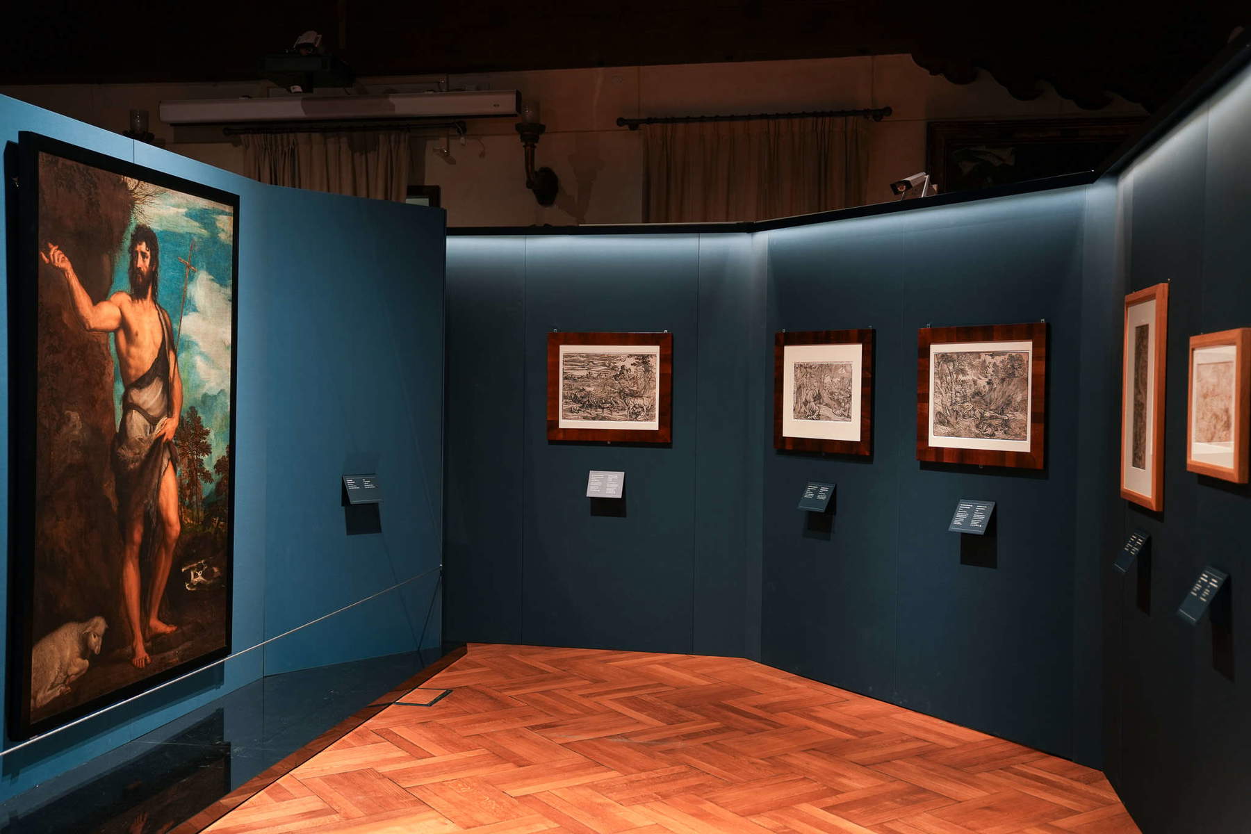 Montaje de la exposición «Tiziano y el paisaje». Foto: Elisa Billeci