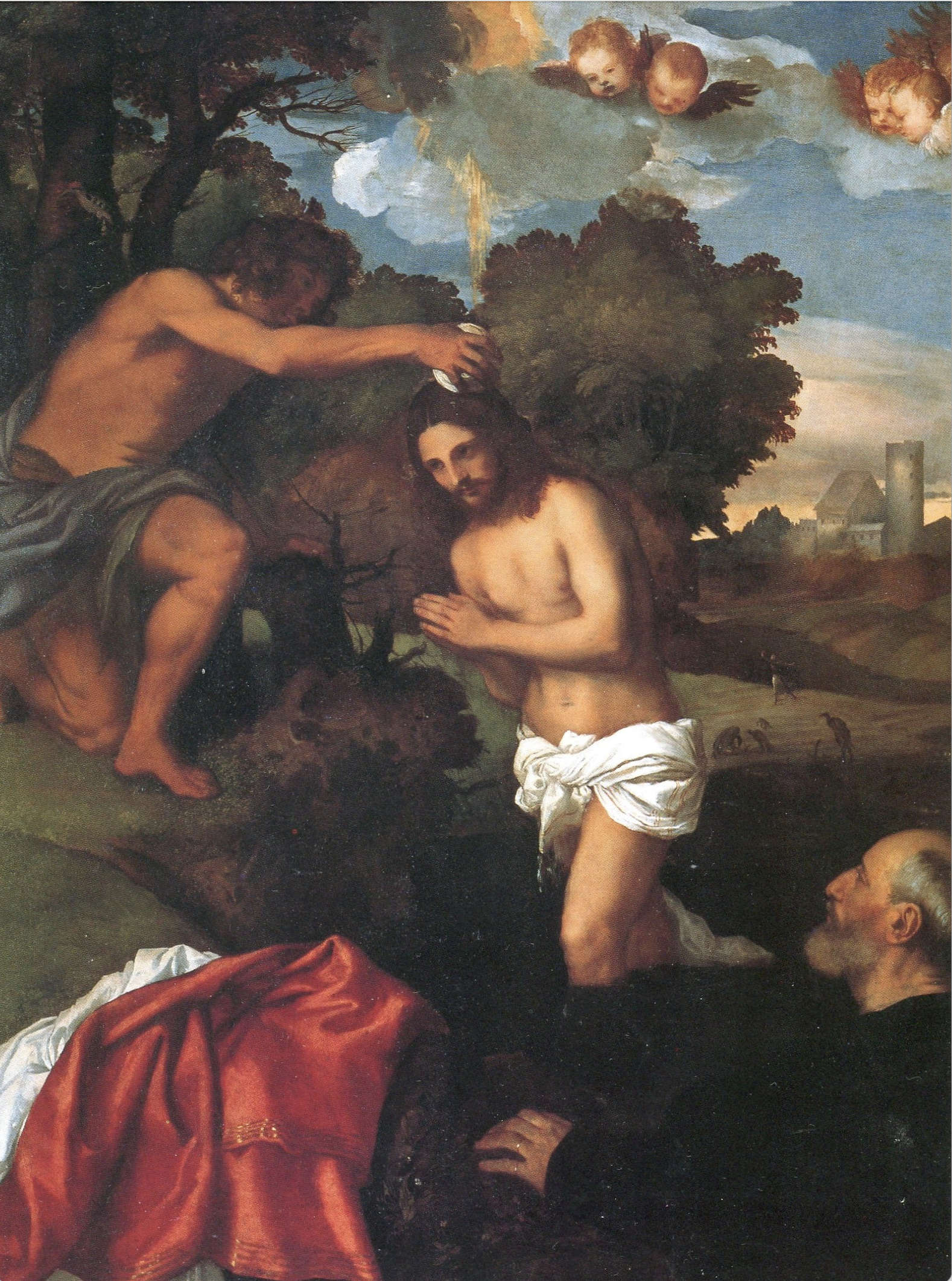Tiziano da Vecellio, El bautismo de Cristo (1511-1512; óleo sobre tabla, 116 x 91 cm; Roma, Museos Capitolinos - Pinacoteca Capitolina, inv. PC 41) &copy; Roma - Superintendencia Capitolina de Bienes Culturales