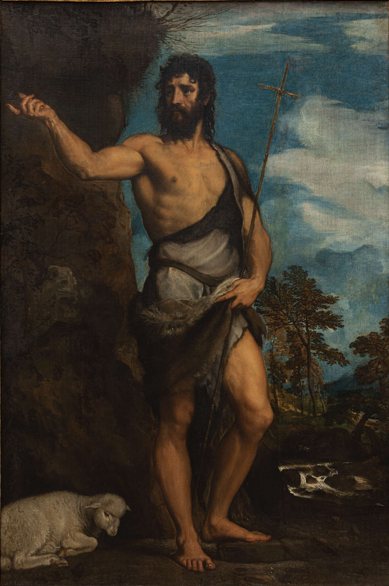 Tiziano Vecellio, San Juan Bautista (hacia 1540-1542; óleo sobre lienzo, 201 x 119 cm; Venecia, Galerías de la Academia, Inv. 314) &copy; Archivo fotográfico G.A. VE —con autorización del Ministerio de Cultura— Galerías de la Academia