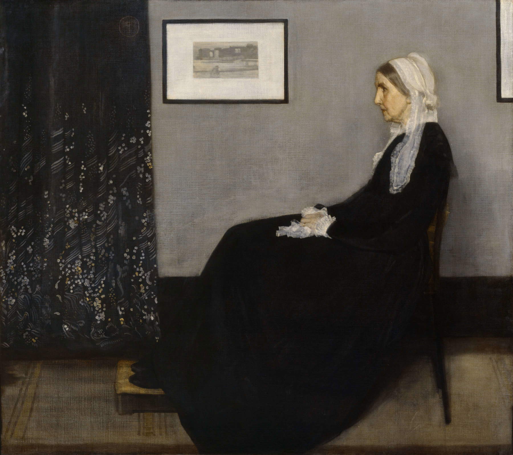 James Abbott McNeill Whistler, Arrangement in Gray and Black: Portrait of the Artist&rsquo;s Mother (1871; oil on canvas, 144.3 x 162.5 cm; Paris, Mus&eacute;e d&rsquo;Orsay)