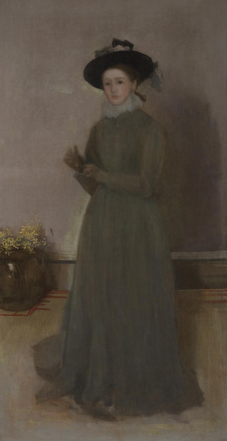 James Abbott McNeill Whistler, Miss May Alexander (1874–1875; oil on canvas, 192.4 x 101.6 cm; London, Tate Britain)