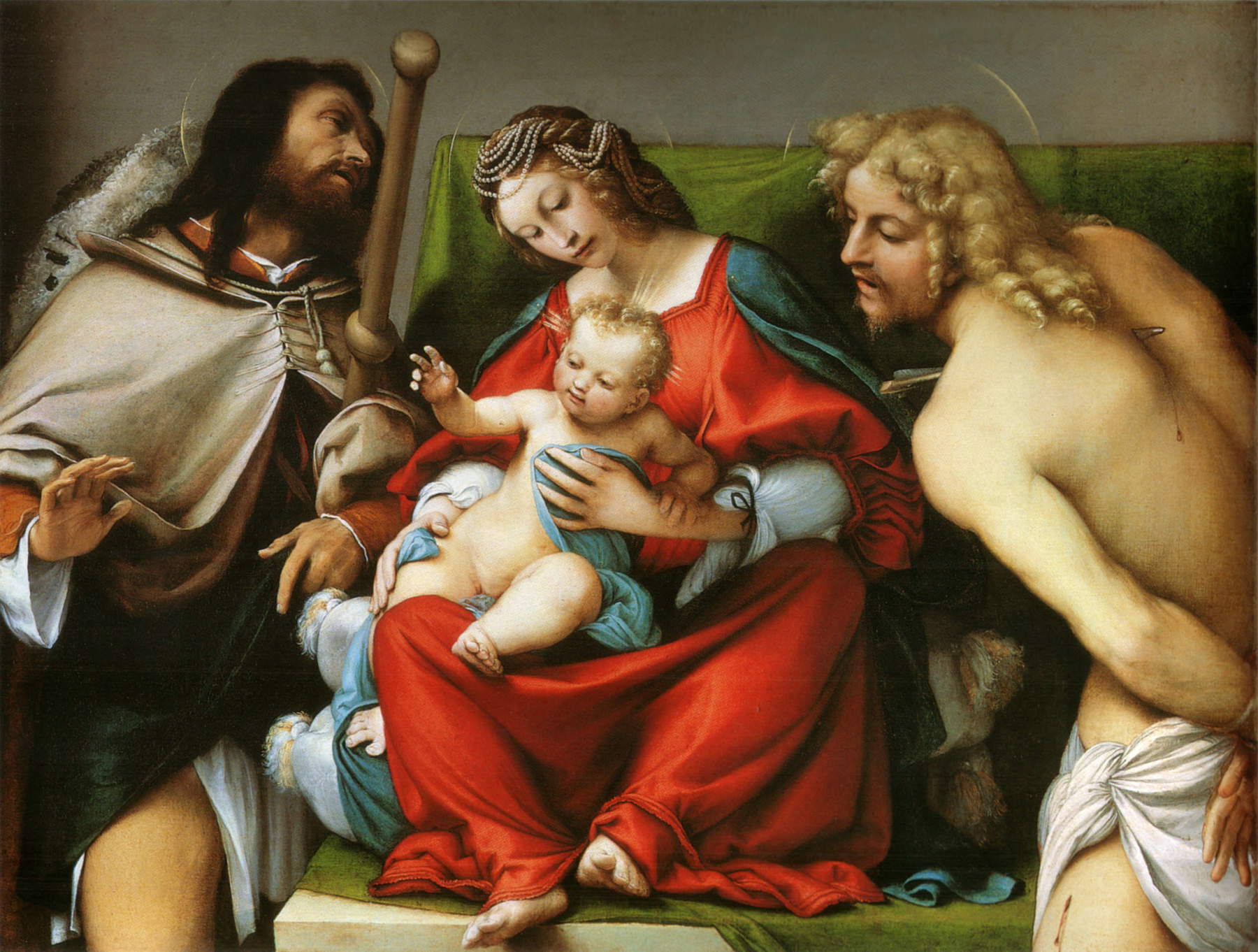 Fig. 11 &ndash; Lorenzo Lotto, *The Virgin and Child with Saints Roch and Sebastian* (c. 1521&ndash;1524; oil on canvas, 81.8 x 108.5 cm; Ottawa, National Gallery of Canada)
