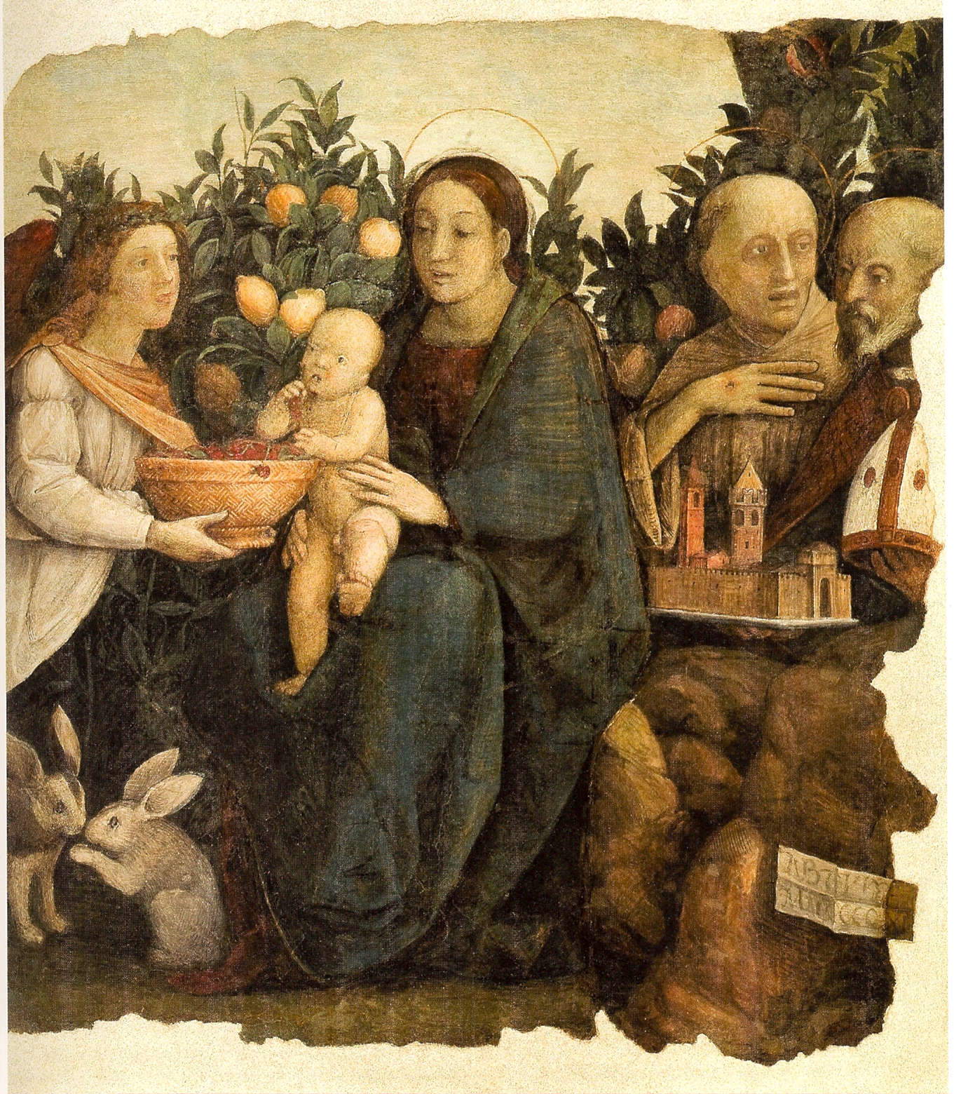 Madonna of the Lemons, Early Fresco (c. 1506; Modena, Galleria Estense)