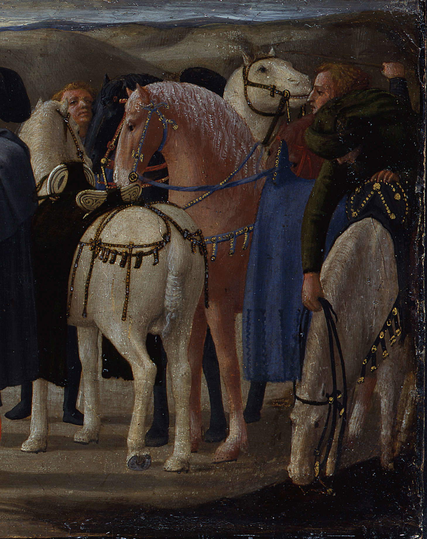 3. Masaccio, L’Adoration des Mages, détail : le groupe des chevaux