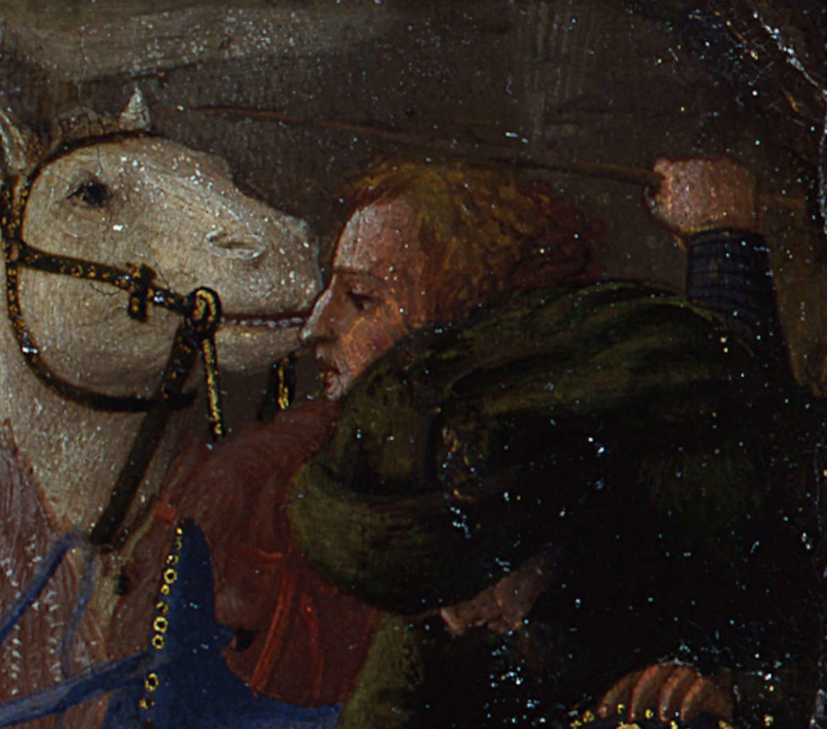 9. Masaccio, L'Adoration des Mages, détail : le serviteur au fouet