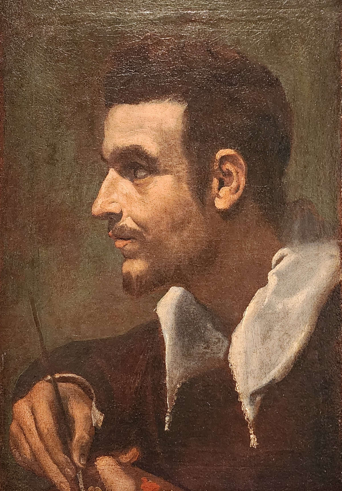 Annibale Carracci, Portrait of a Painter (of his brother Agostino?) (oil on canvas, 60 x 39.5 cm). Presented by: Goldfinch Fine Arts