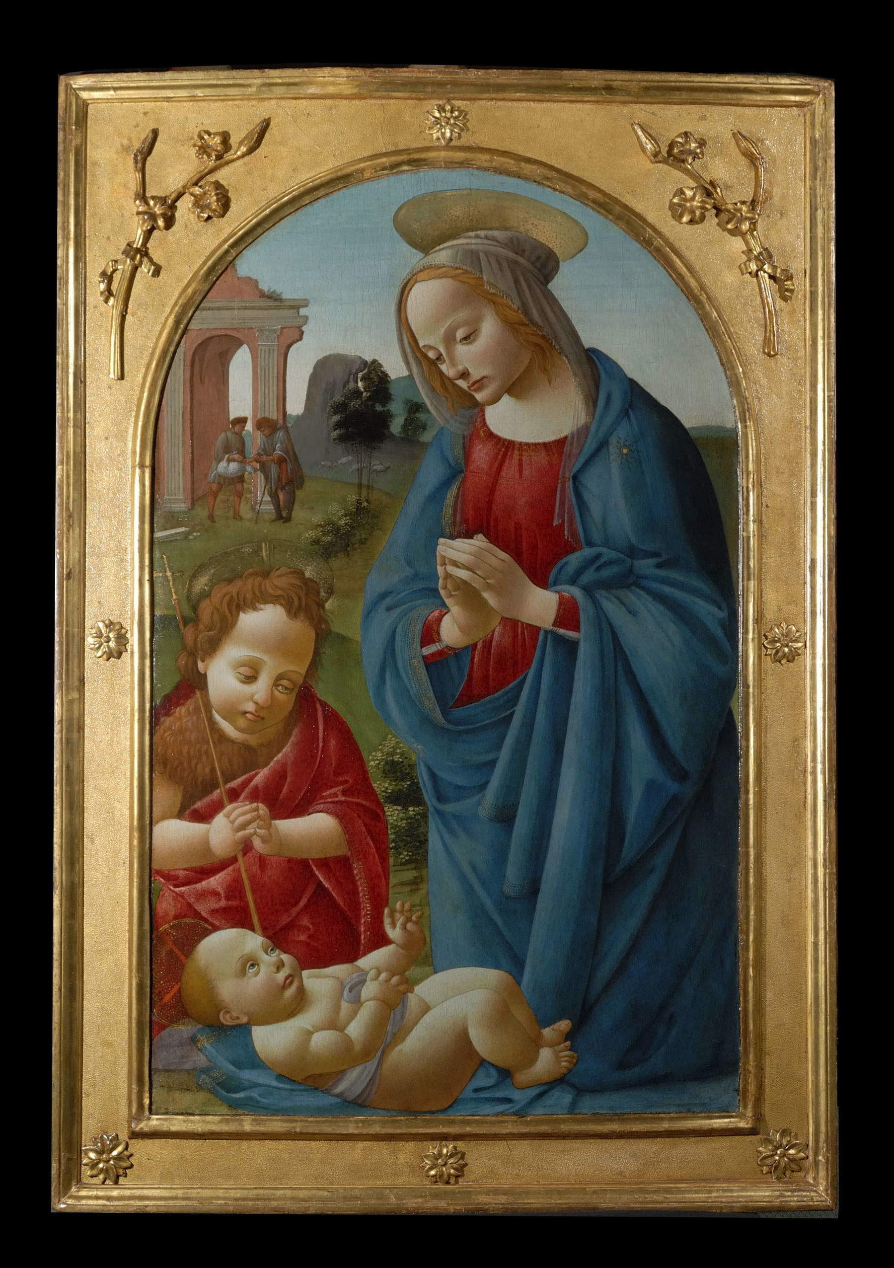 Bartolomeo di Giovanni, *The Virgin and Saint John the Infant Adoring the Child* (oil on panel, 89 x 67 cm). Presented by: Altomani &amp; Sons
