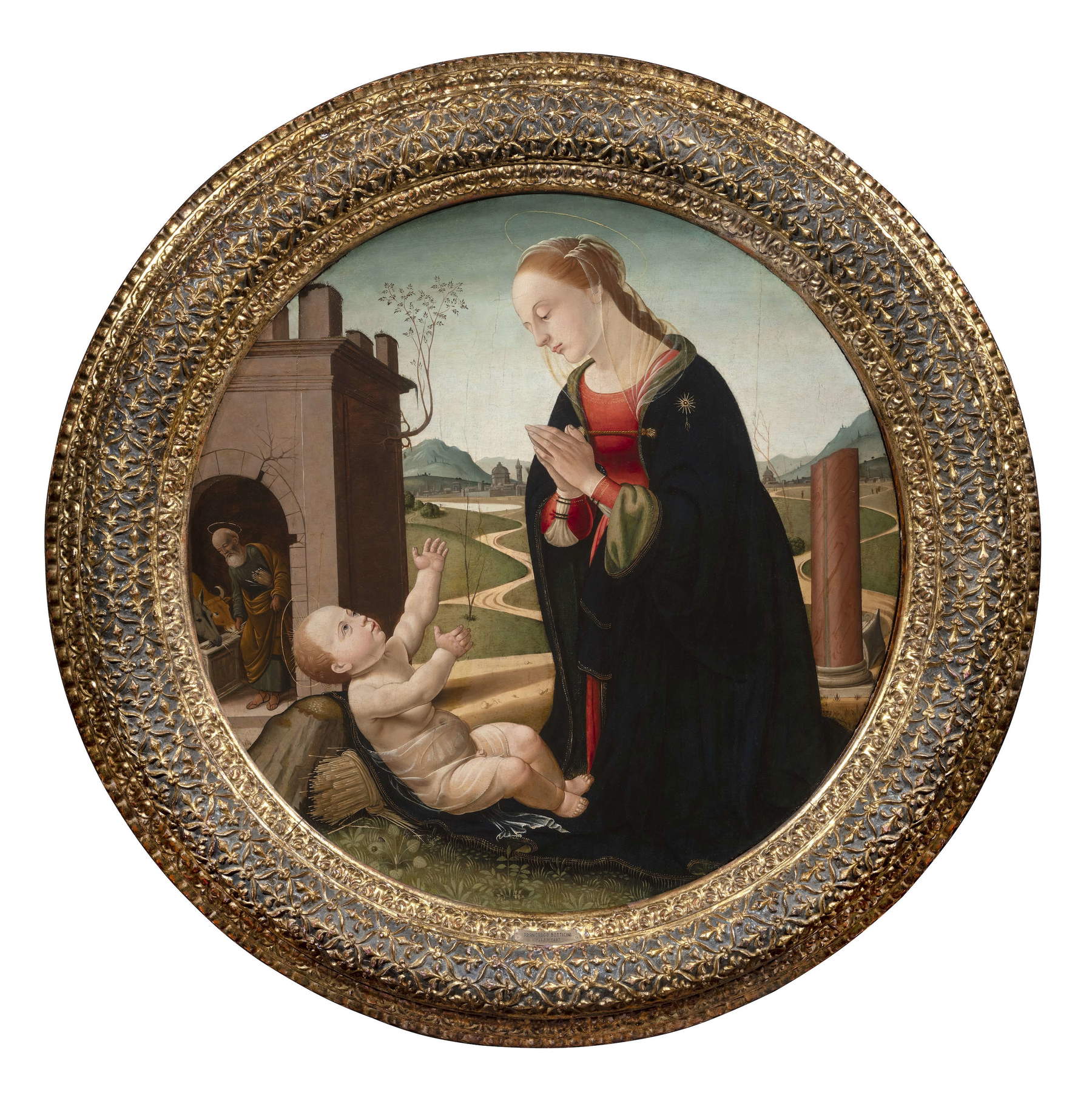 Biagio d'Antonio Tucci, *Madonna and Child with an Idealized View of Florence* (tempera on wood, diameter 116.5 cm). Presented by: Altomani &amp; Sons