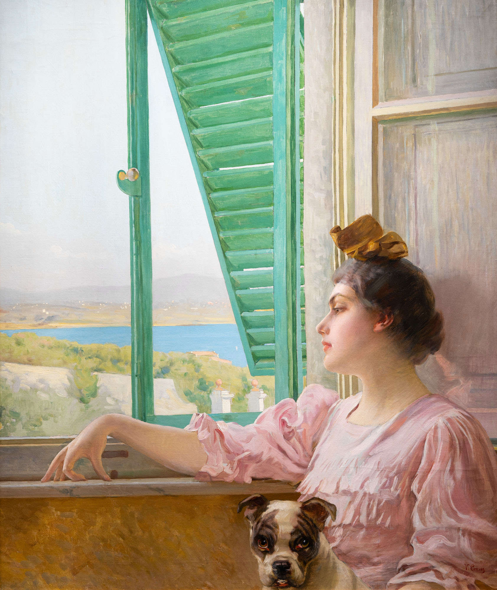 Vittorio Matteo Corcos, The Painter's Daughter at the Window (1909; oil on canvas, 110 x 92 cm). Presented by: Bottegantica