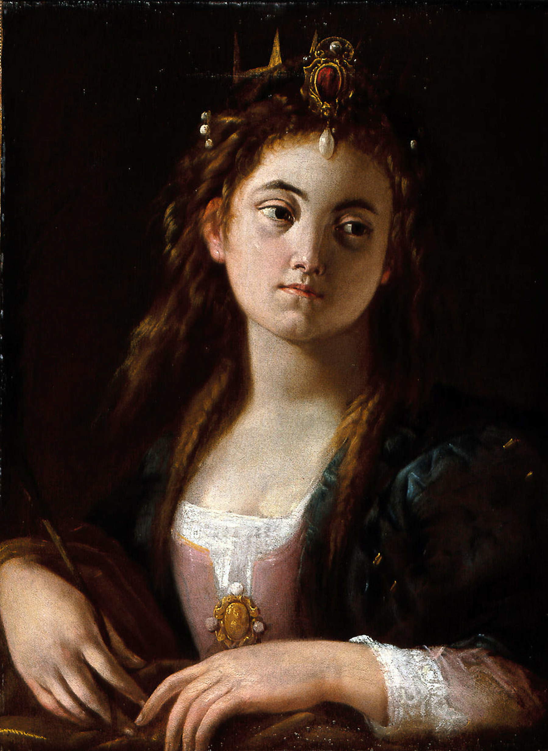 Giovanni Baglione, Saint Catherine of Alexandria (oil on canvas, 60 x 47 cm). Presented by: Cantore Galleria Antiquaria