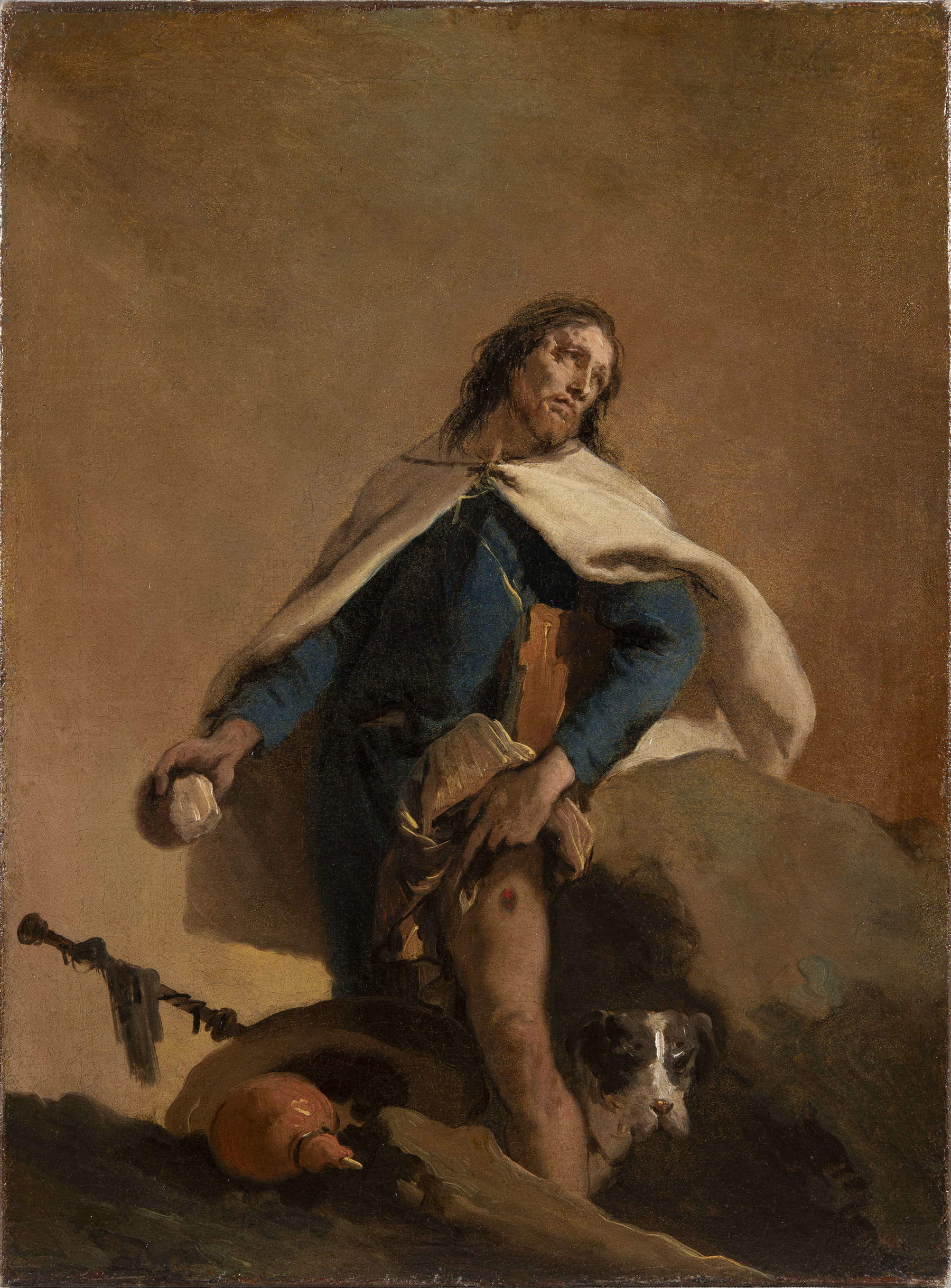 Giovanni Battista Tiepolo, Saint Roch with His Dog (oil on canvas, 44.5 x 32.5 cm). Presented by: Santa Tecla srl