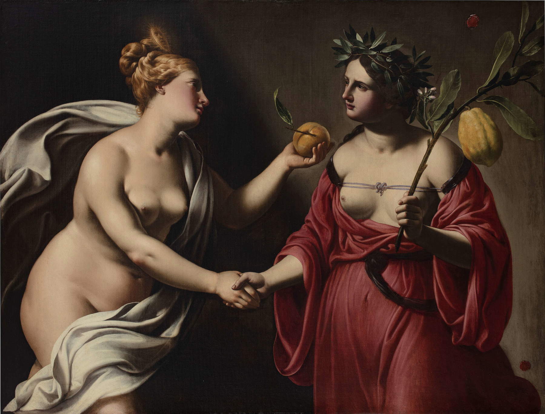 Imperial Grammar, Allegory of Truth and Mercy (oil on canvas, 103 x 136 cm). Presented by: Cortona Fine Arts