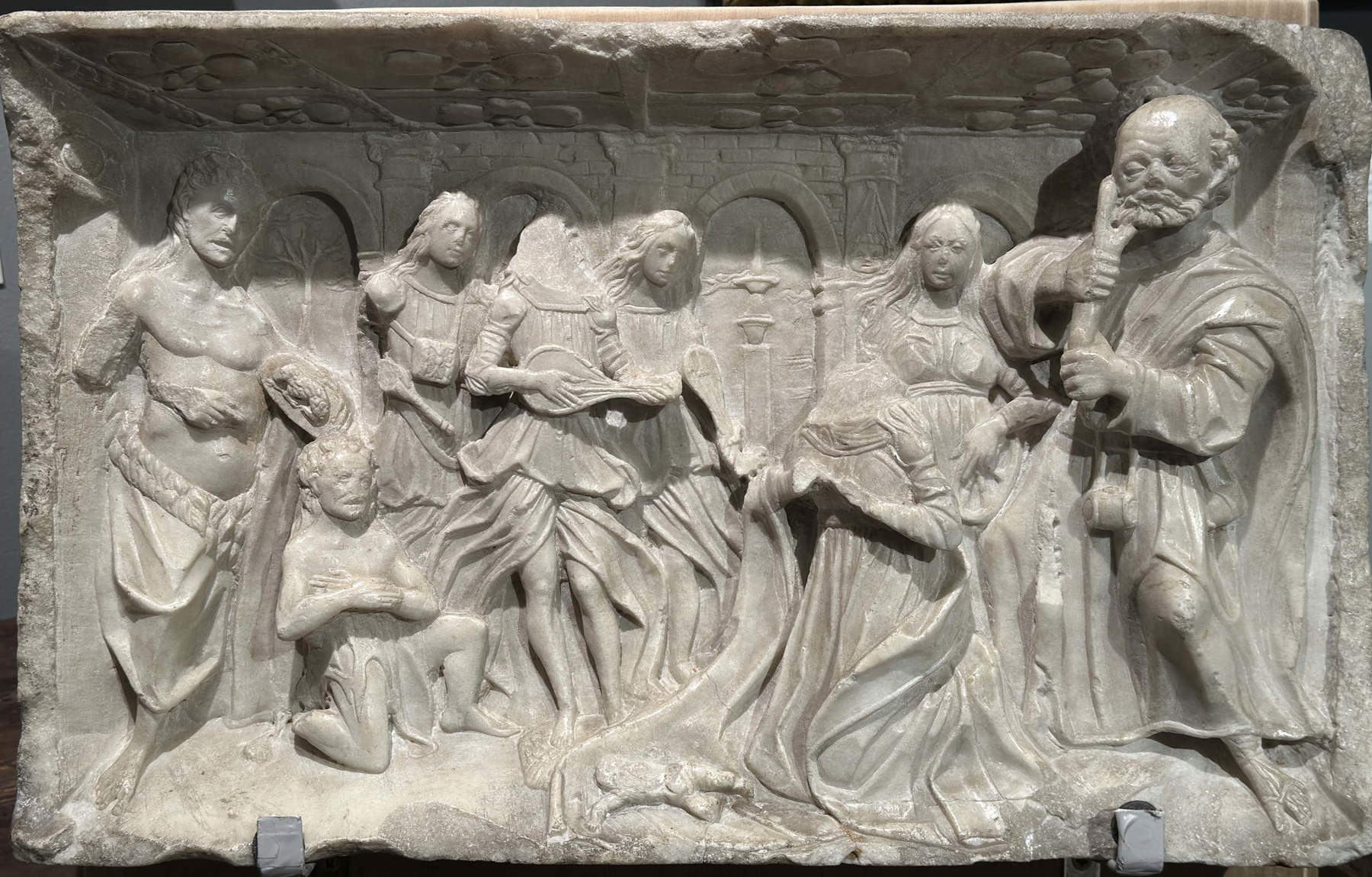 Sculptor active in the circle of Giovanni Pietro da Rho, *Adoration of the Shepherds* (marble, 31 x 46 cm). Presented by: Giorgio Baratti