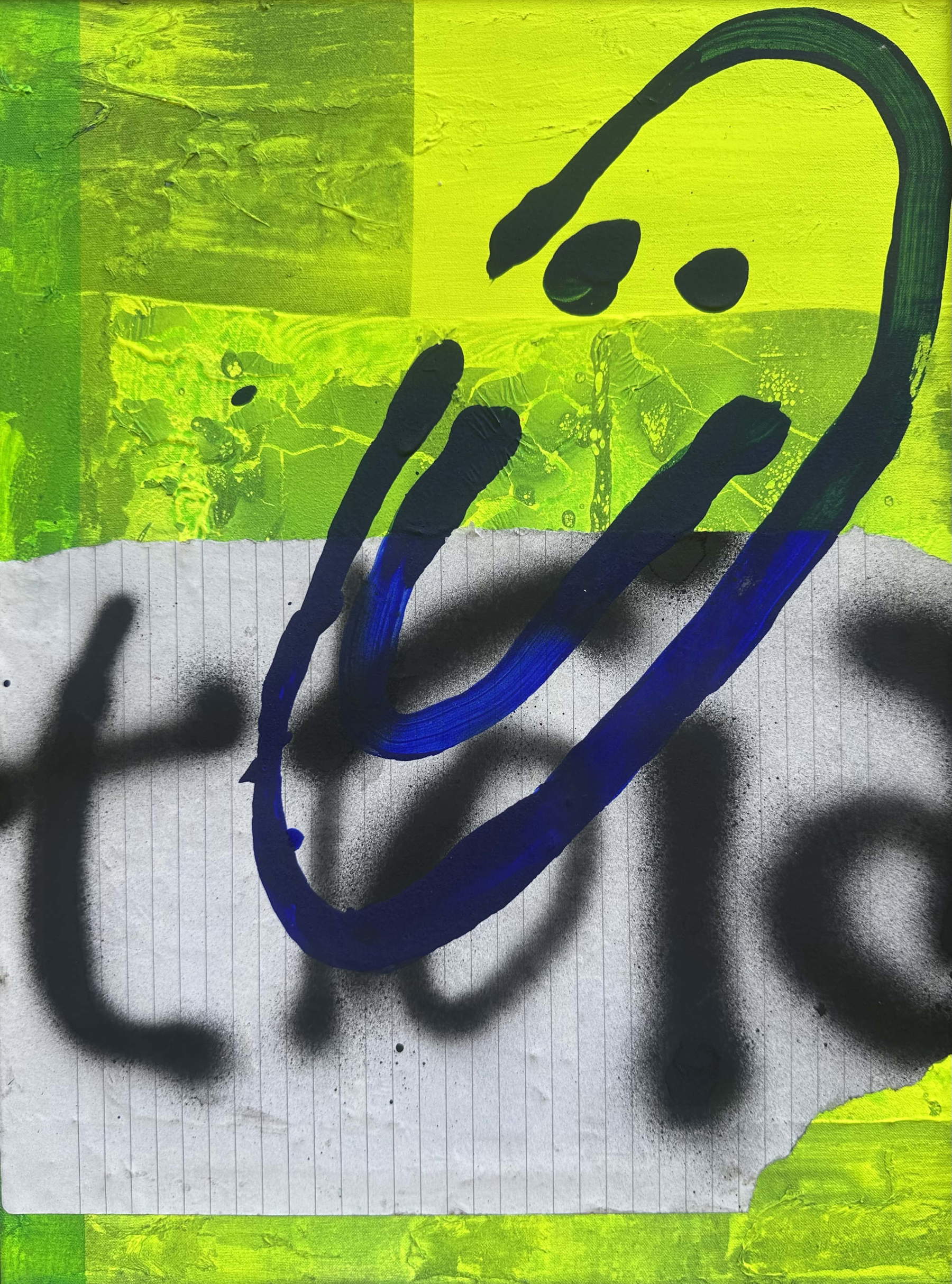 Anna Furlan, *Cuore di panna* (2026; mixed media on canvas, 40 x 30 cm)