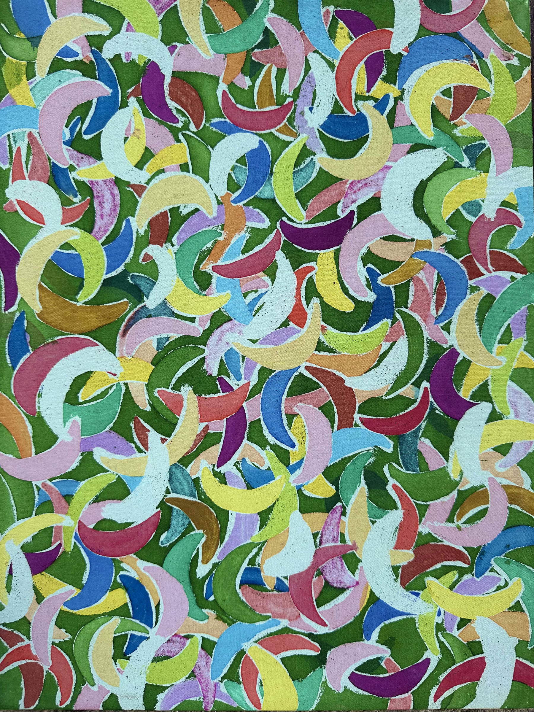 Cristina Porro, Moons (2026; acrylic on canvas, 40 x 30 cm)