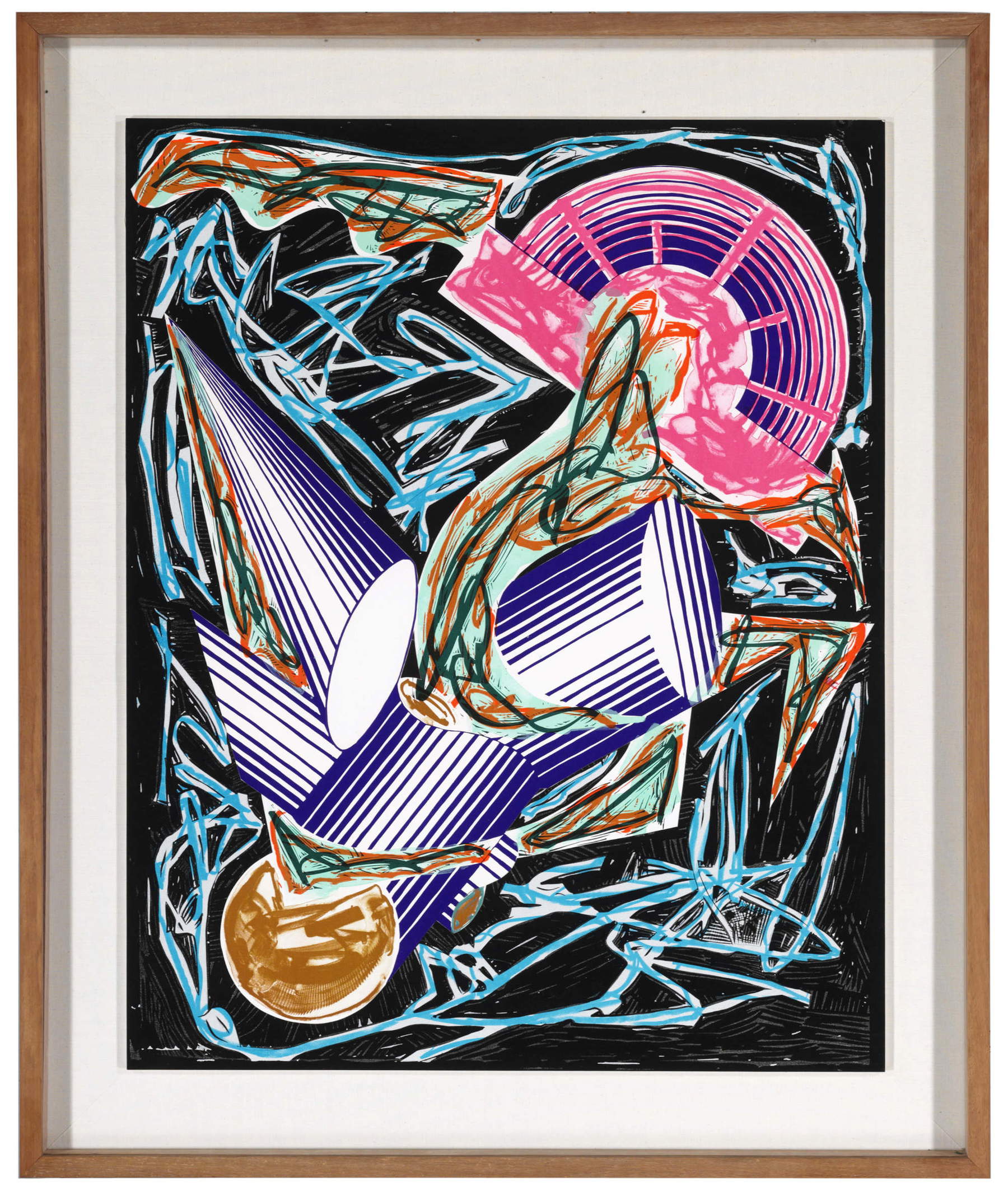 Frank Stella, „Had Gadya“, Titelbild, Illustrationen zu „Had Gadya“ von El Lissitzky (1984; Lithografie, Auflagenzahl 45/60, 1080 x 854 mm)
