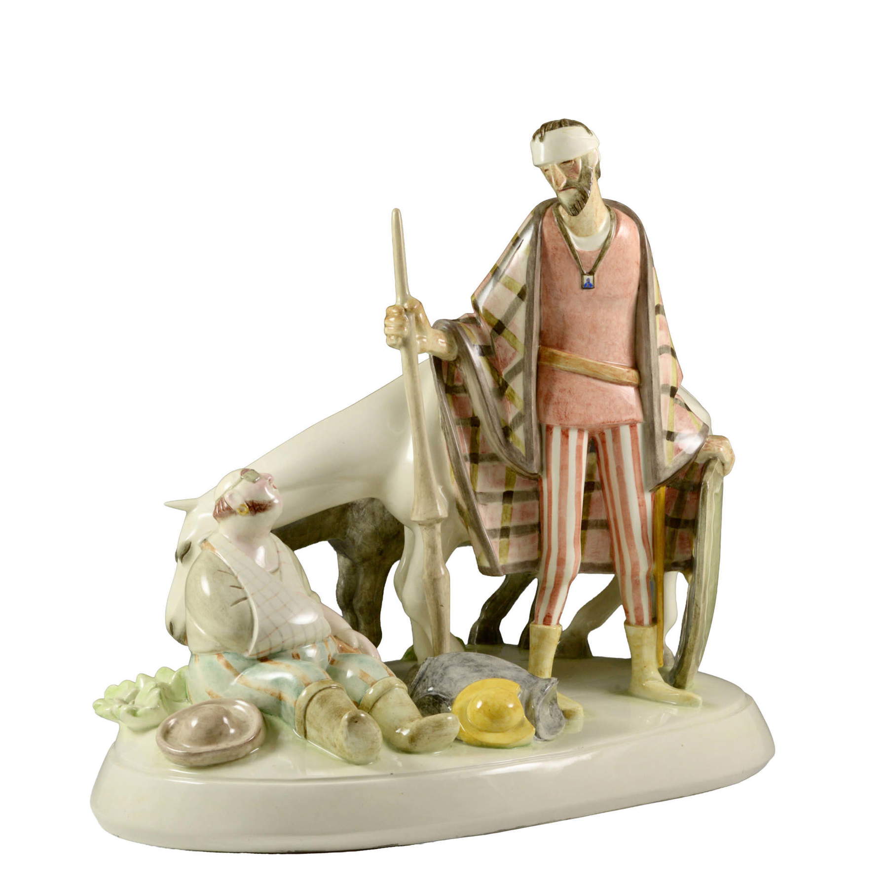 Giovanni Grande, Manifattura Lenci, Don Chisciotte e Sancio Pancia (Torino, 1929). Presentato da: Raffaello Pernici Best Ceramics