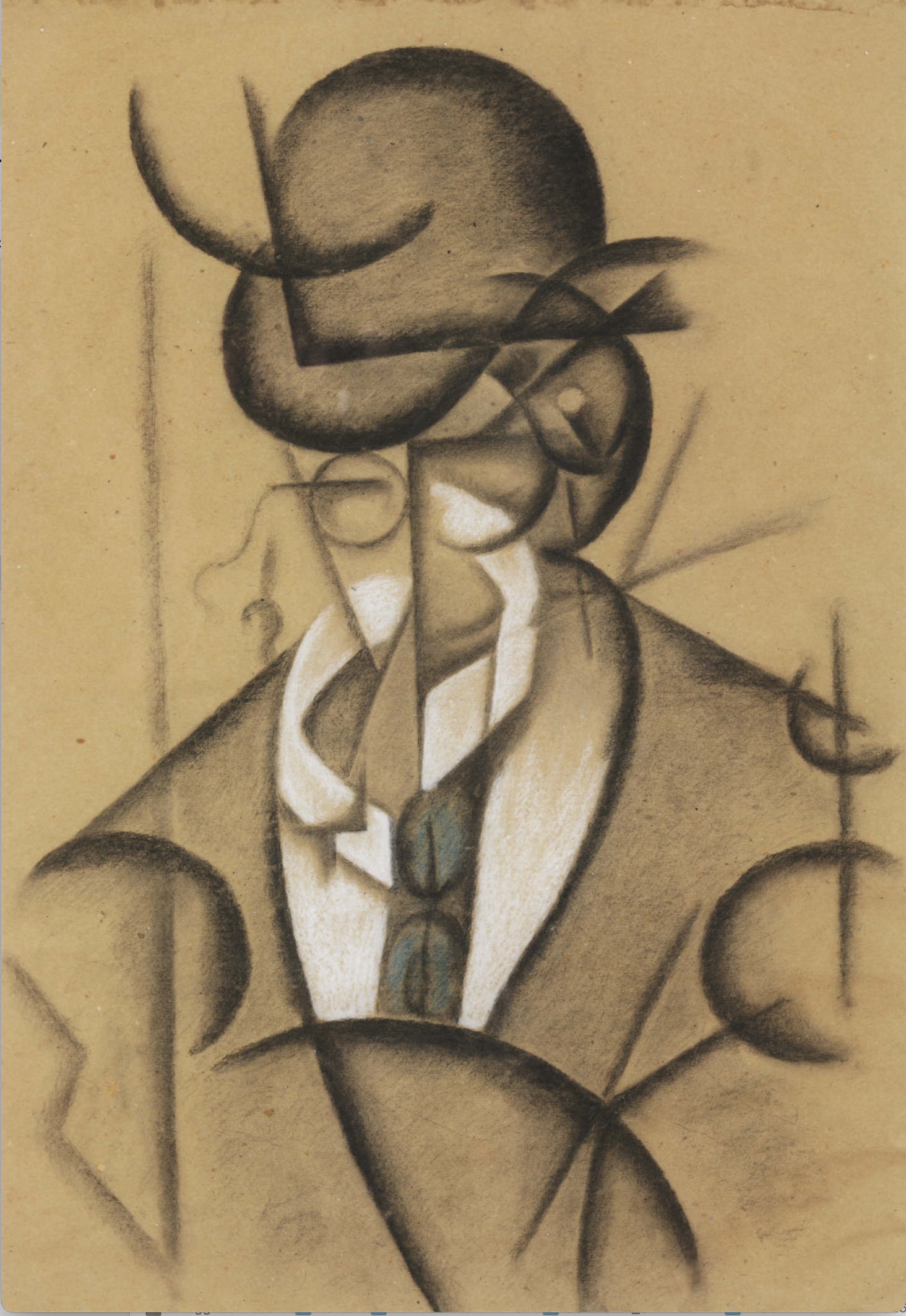 Gino Severini, Selbstporträt (1913; Kohle und Pastell auf Papier, 74 &times; 50 cm; Rivoli, Castello di Rivoli, Sammlung Cerruti)