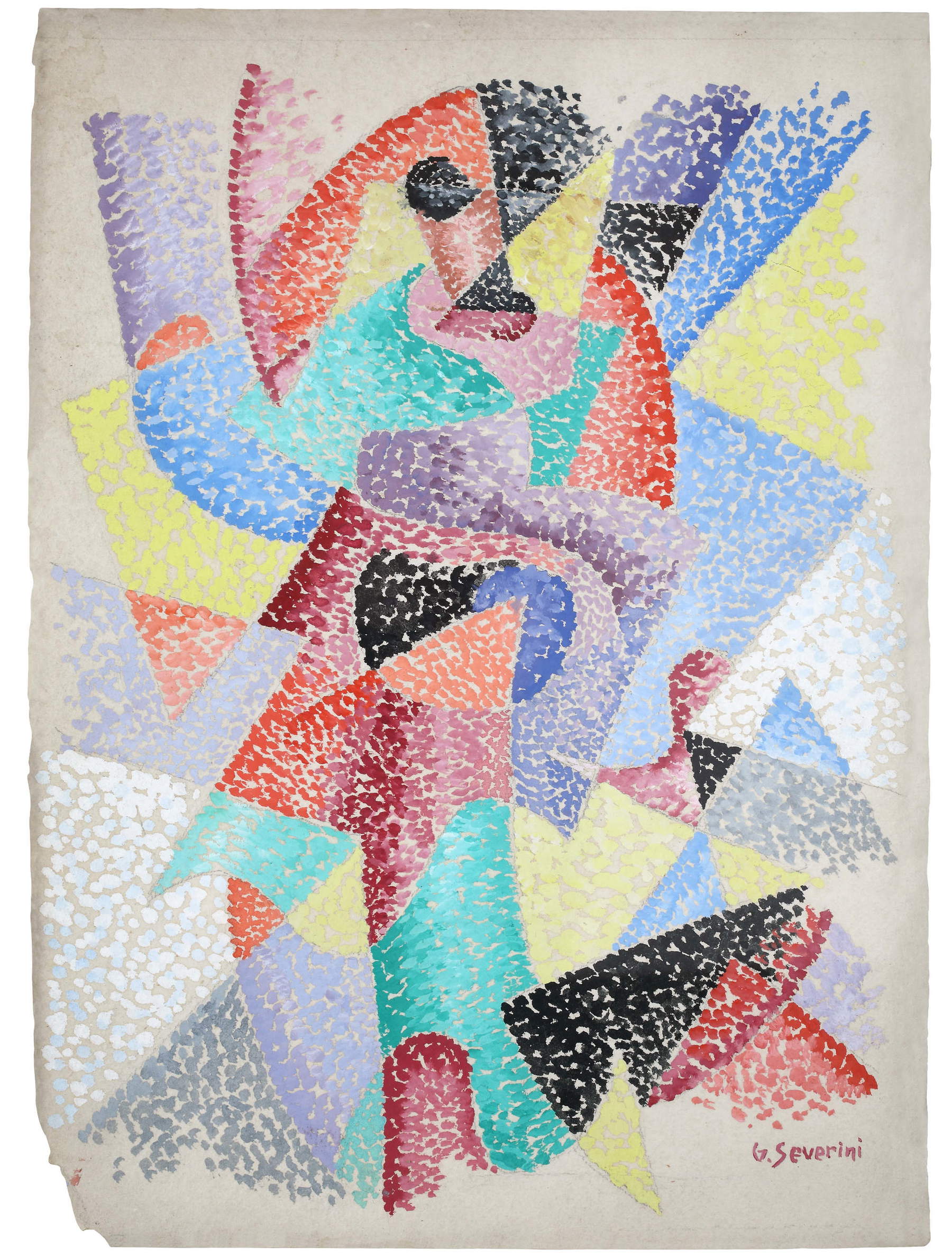 Gino Severini, „Danseuse dans la lumi&egrave;re“ (1913; Tempera auf Karton, 39 &times; 28 cm; Rom, Privatsammlung). Mit freundlicher Genehmigung der Galleria Russo, Rom