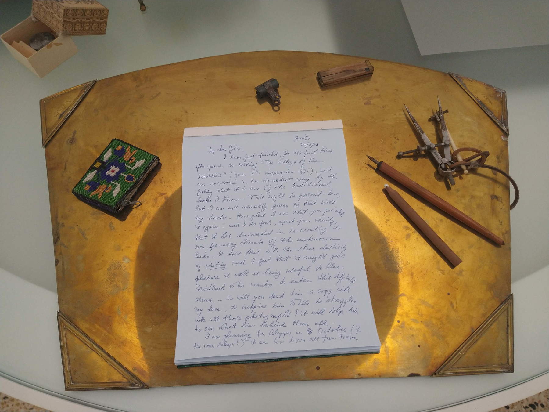 Lettera autografa di Freya Stark al Museo Civico di Asolo. Foto: Finestre sull'Arte