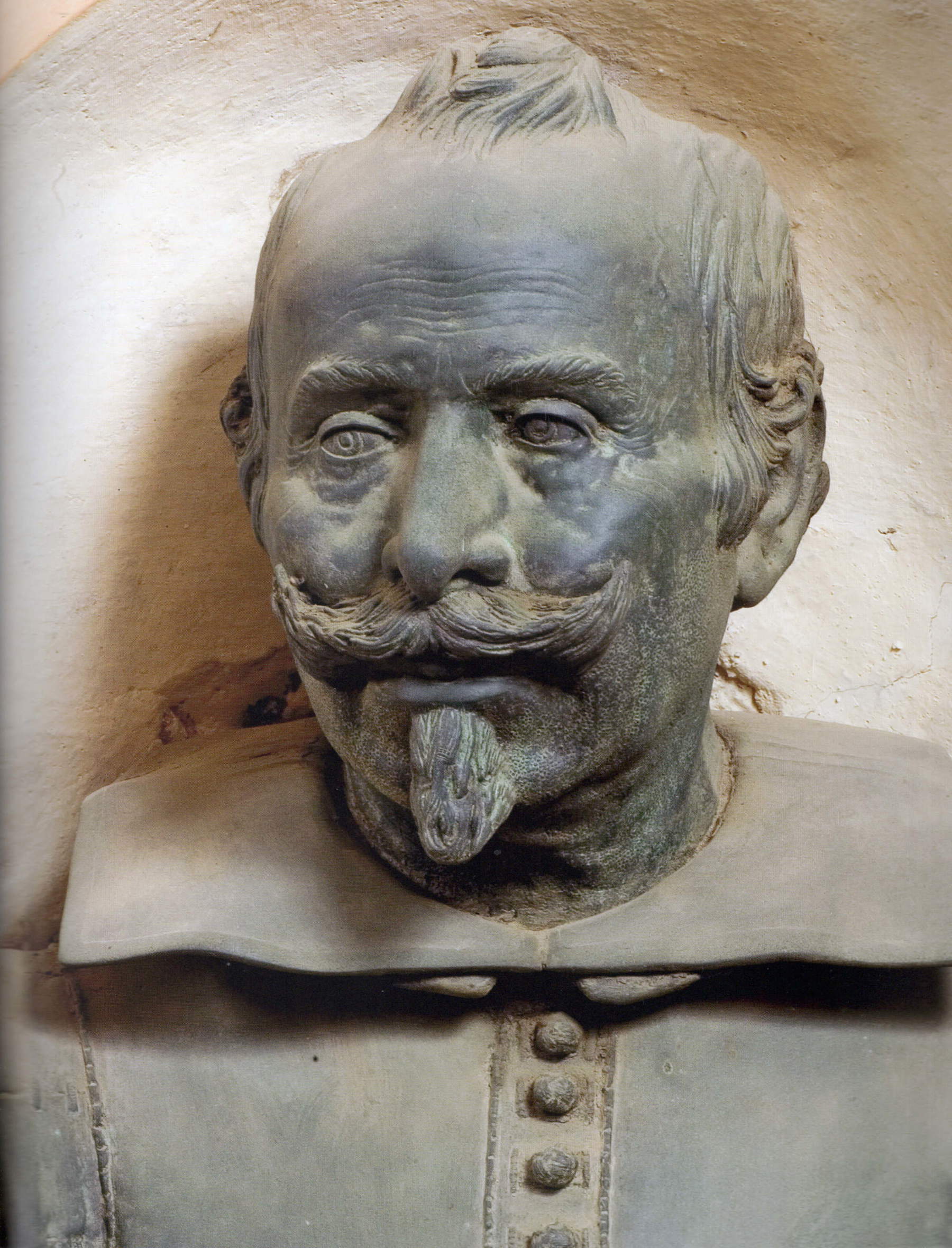 Marcello Provenzale, Autoportrait (1638 ; bronze ; Cento, basilique collégiale).