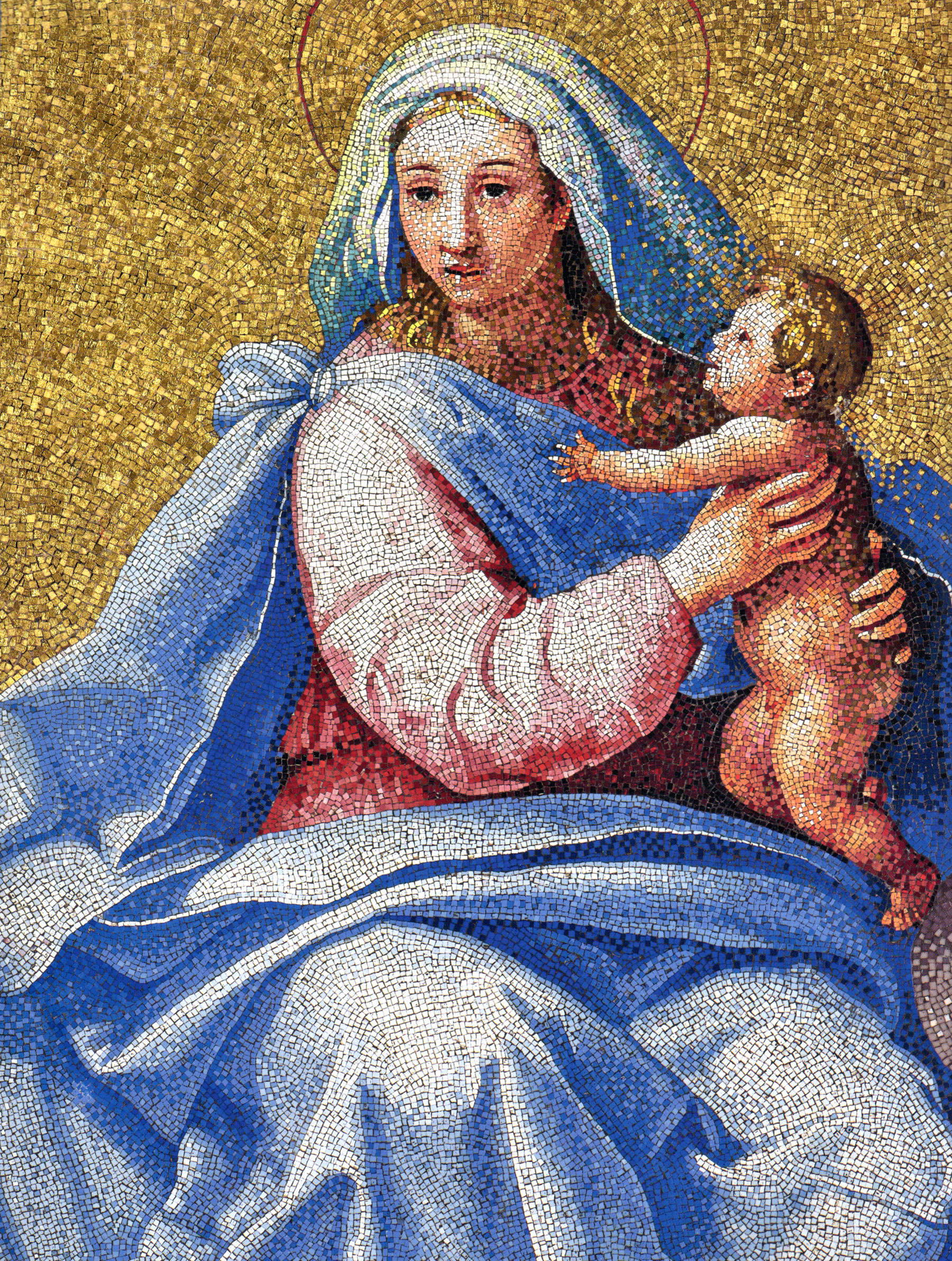 Marcello Provenzale, Vierge à l'Enfant, détail (1600 ; panneau, 61,50 x 48 cm).