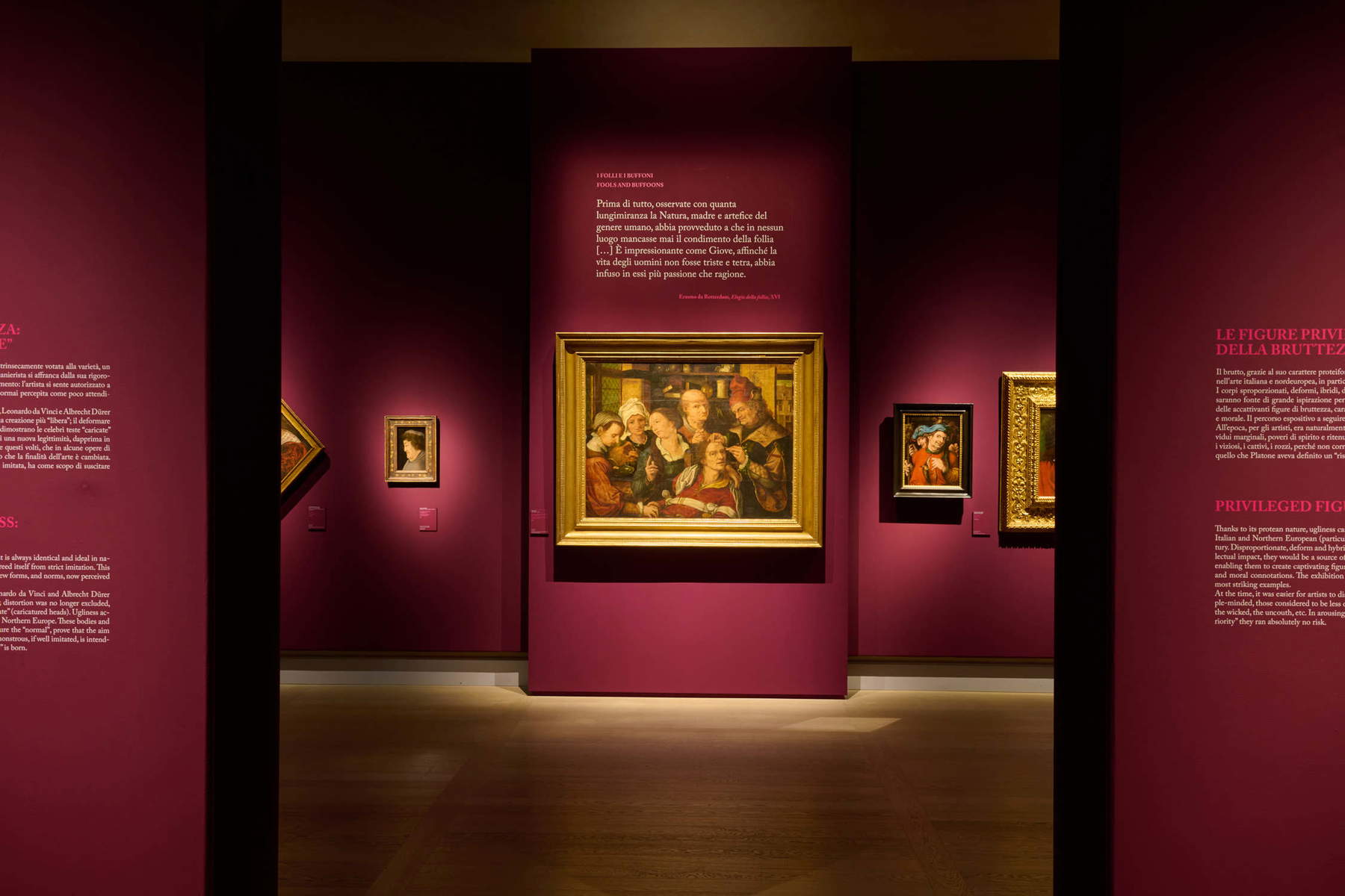 Ausstellungsgestaltung der Ausstellung „Schönheit und Hässlichkeit. Ideal, Realität, Karikatur in der Renaissance“. Foto: Maurizio Tosto